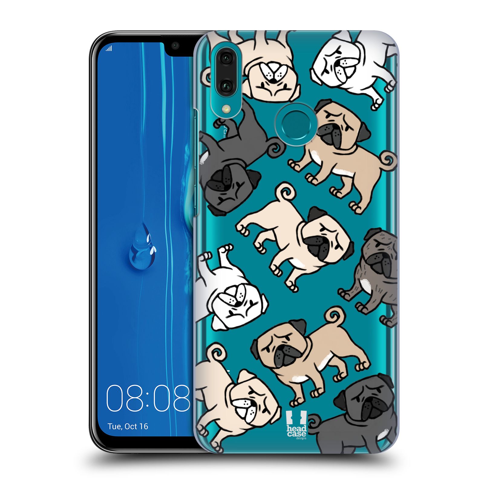 Pouzdro na mobil Huawei Y9 2019 - HEAD CASE - pejsek Pug Mopsík