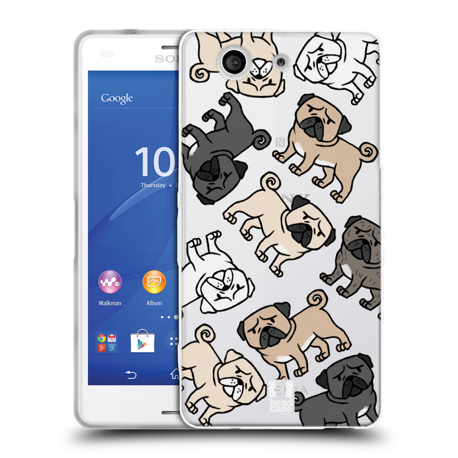 HEAD CASE silikonový obal na mobil Sony Xperia Z3 COMPACT pejsek Pug Mopsík