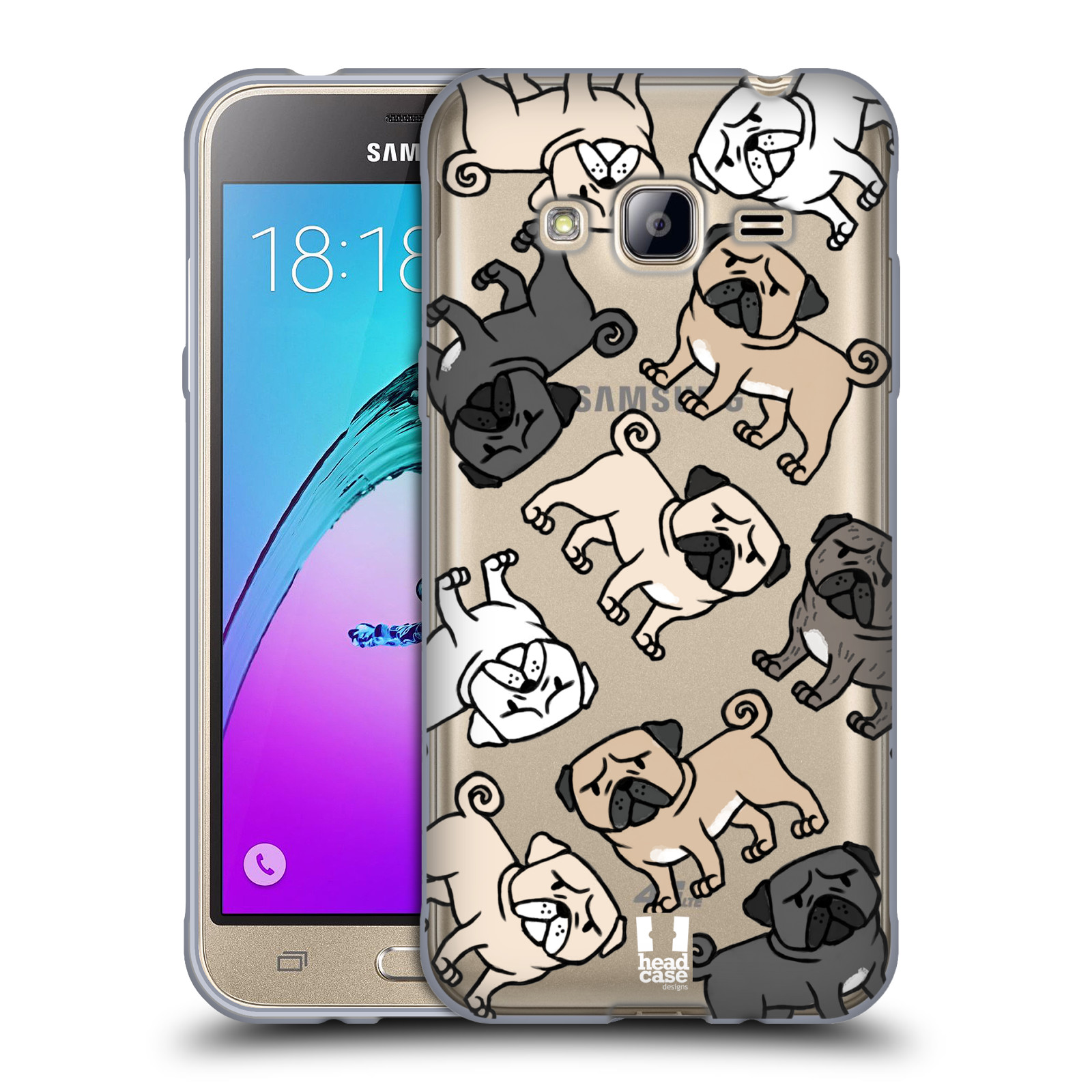 HEAD CASE silikonový obal na mobil Samsung Galaxy J3, J3 2016 pejsek Pug Mopsík
