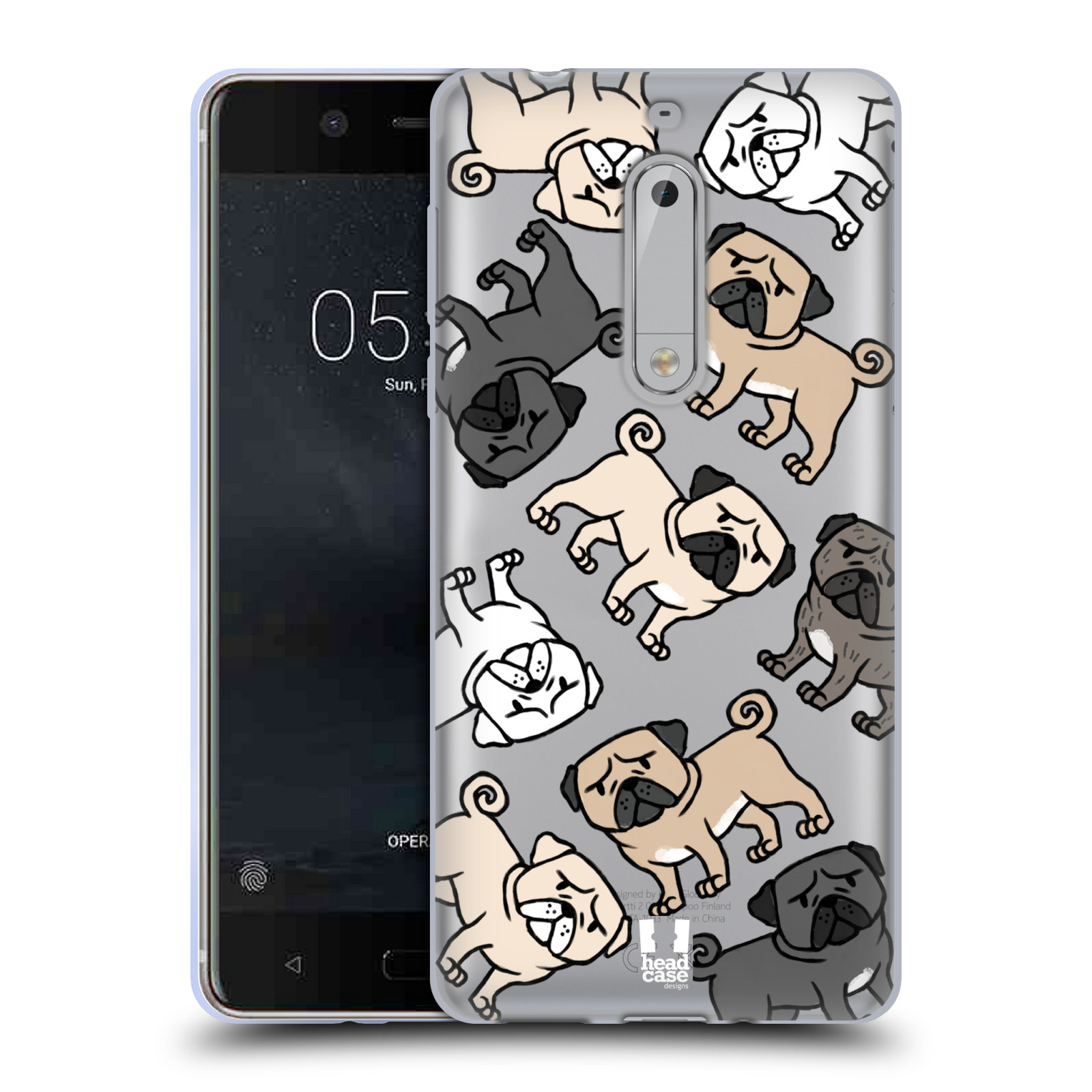 HEAD CASE silikonový obal na mobil Nokia 5 pejsek Pug Mopsík