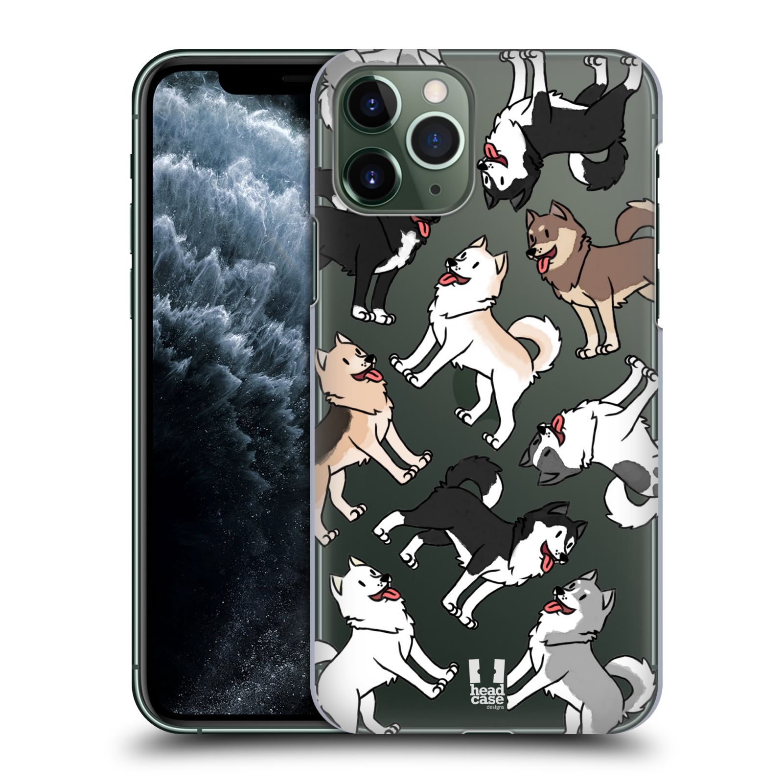 Pouzdro na mobil Apple Iphone 11 PRO - HEAD CASE - pejsek Sibiřský husky