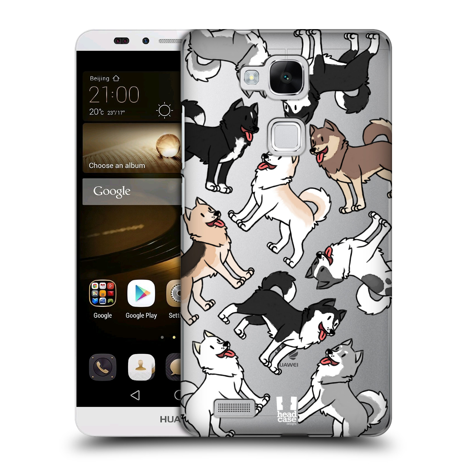 HEAD CASE plastový obal na mobil Huawei Mate 7 pejsek Sibiřský husky