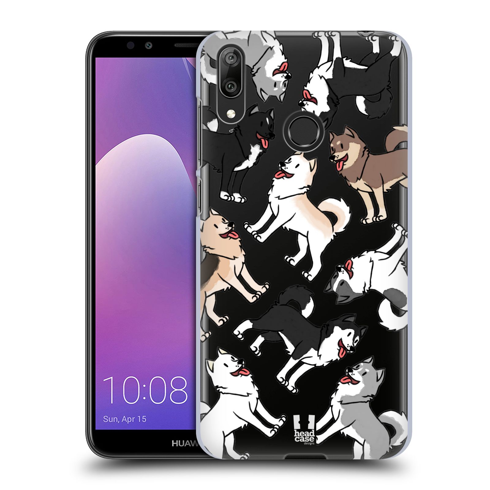 Pouzdro na mobil Huawei Y7 2019 - Head Case - pejsek Sibiřský husky