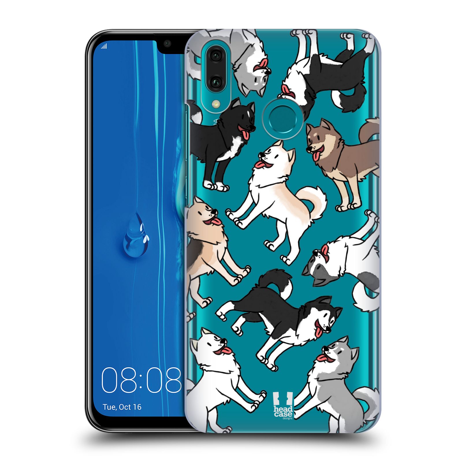 Pouzdro na mobil Huawei Y9 2019 - HEAD CASE - pejsek Sibiřský husky