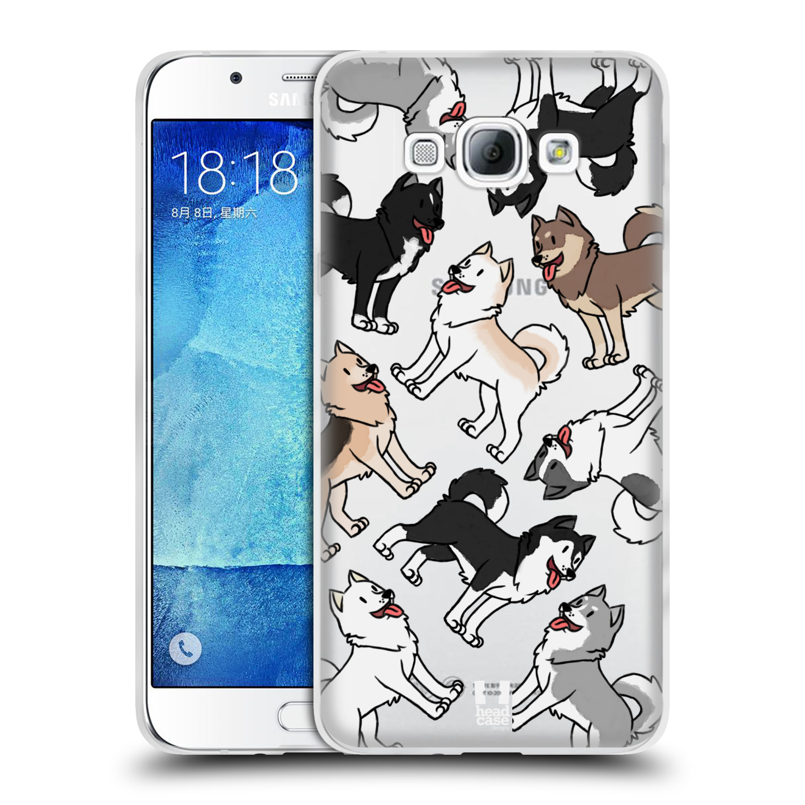 HEAD CASE silikonový obal na mobil Samsung Galaxy A8 2015 pejsek Sibiřský husky