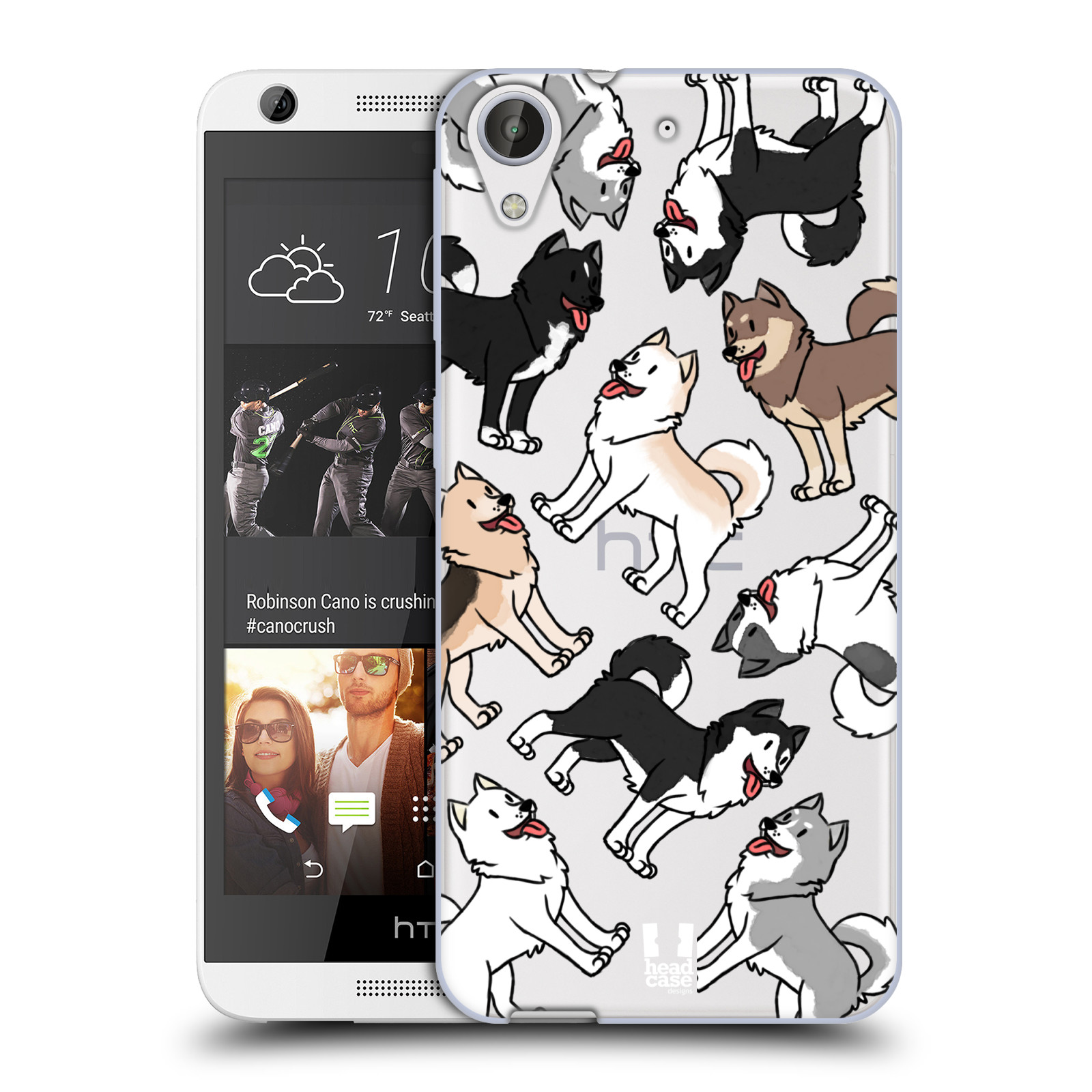HEAD CASE silikonový obal na mobil HTC Desire 626 pejsek Sibiřský husky