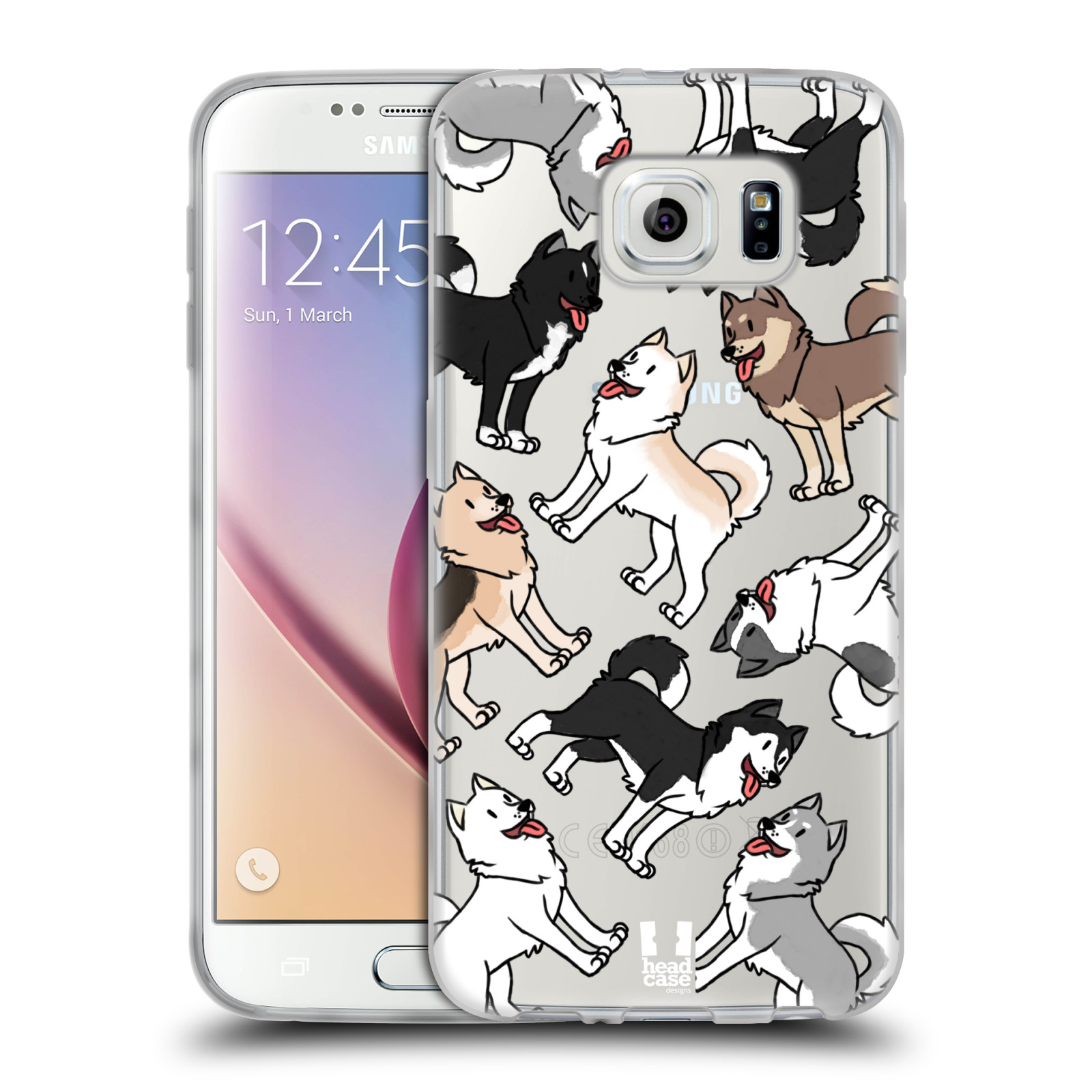 HEAD CASE silikonový obal na mobil Samsung Galaxy S6 pejsek Sibiřský husky