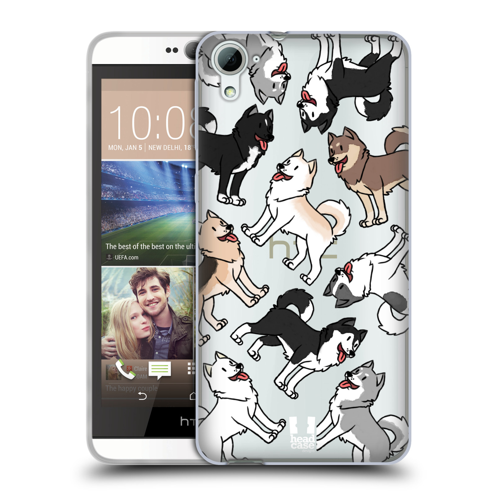 HEAD CASE silikonový obal na mobil HTC Desire 826 pejsek Sibiřský husky