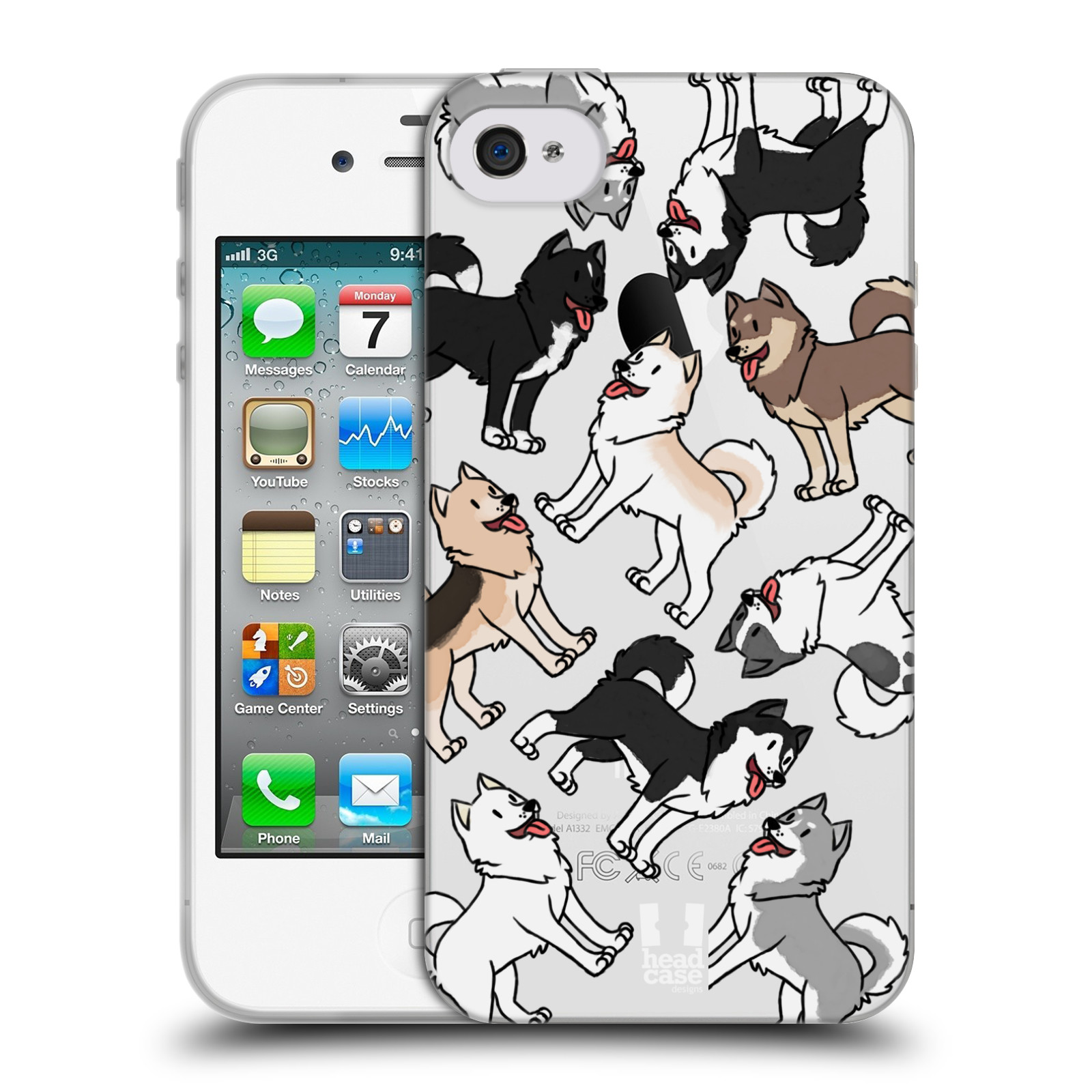 HEAD CASE silikonový obal na mobil Apple Iphone 4/4S pejsek Sibiřský husky