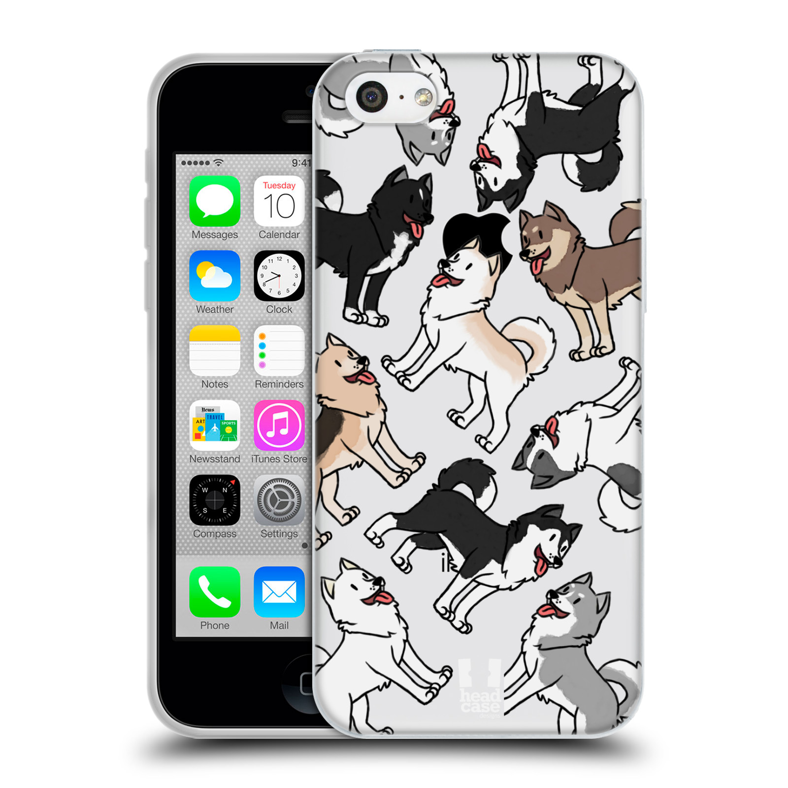 HEAD CASE silikonový obal na mobil Apple Iphone 5C pejsek Sibiřský husky
