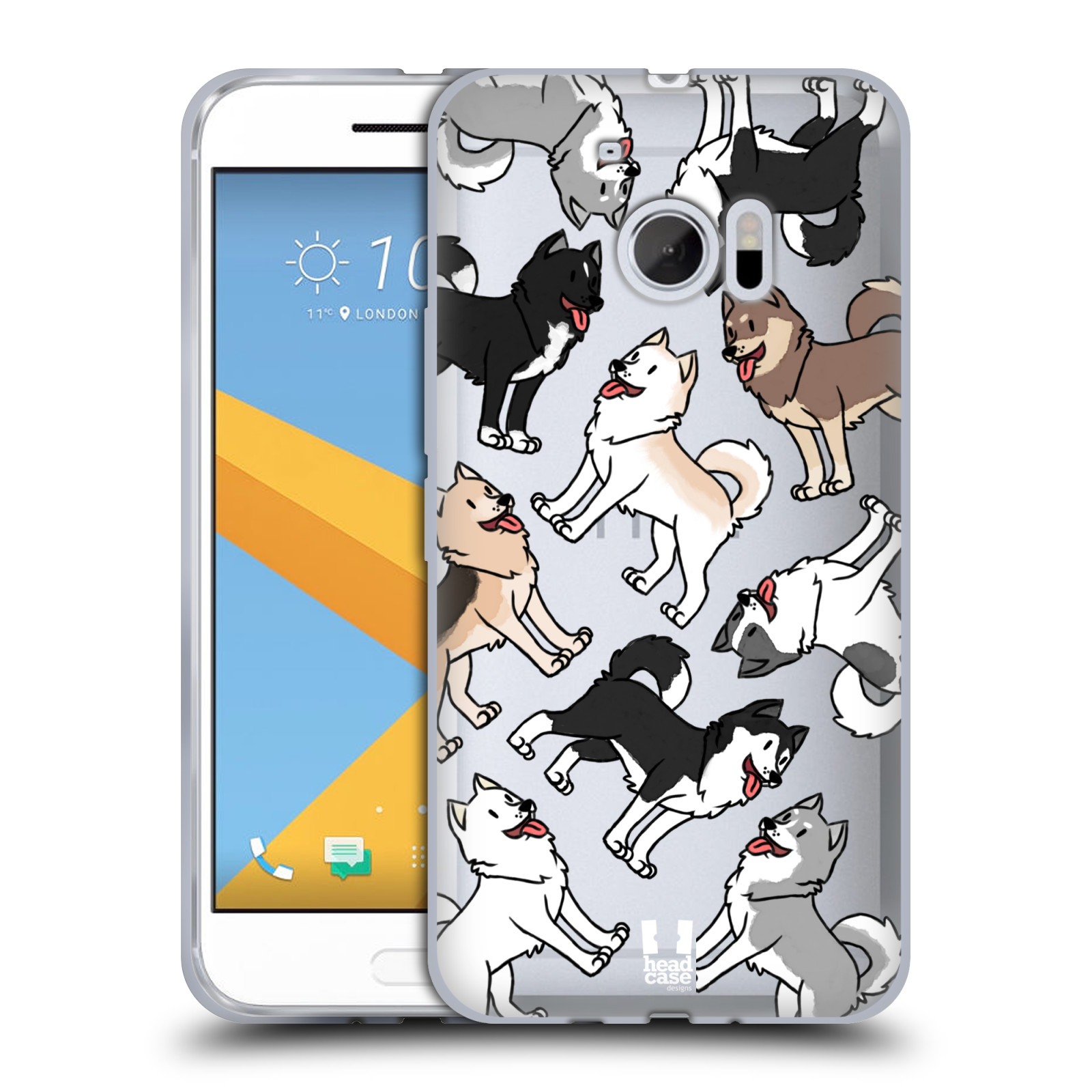 HEAD CASE silikonový obal na mobil HTC 10 pejsek Sibiřský husky