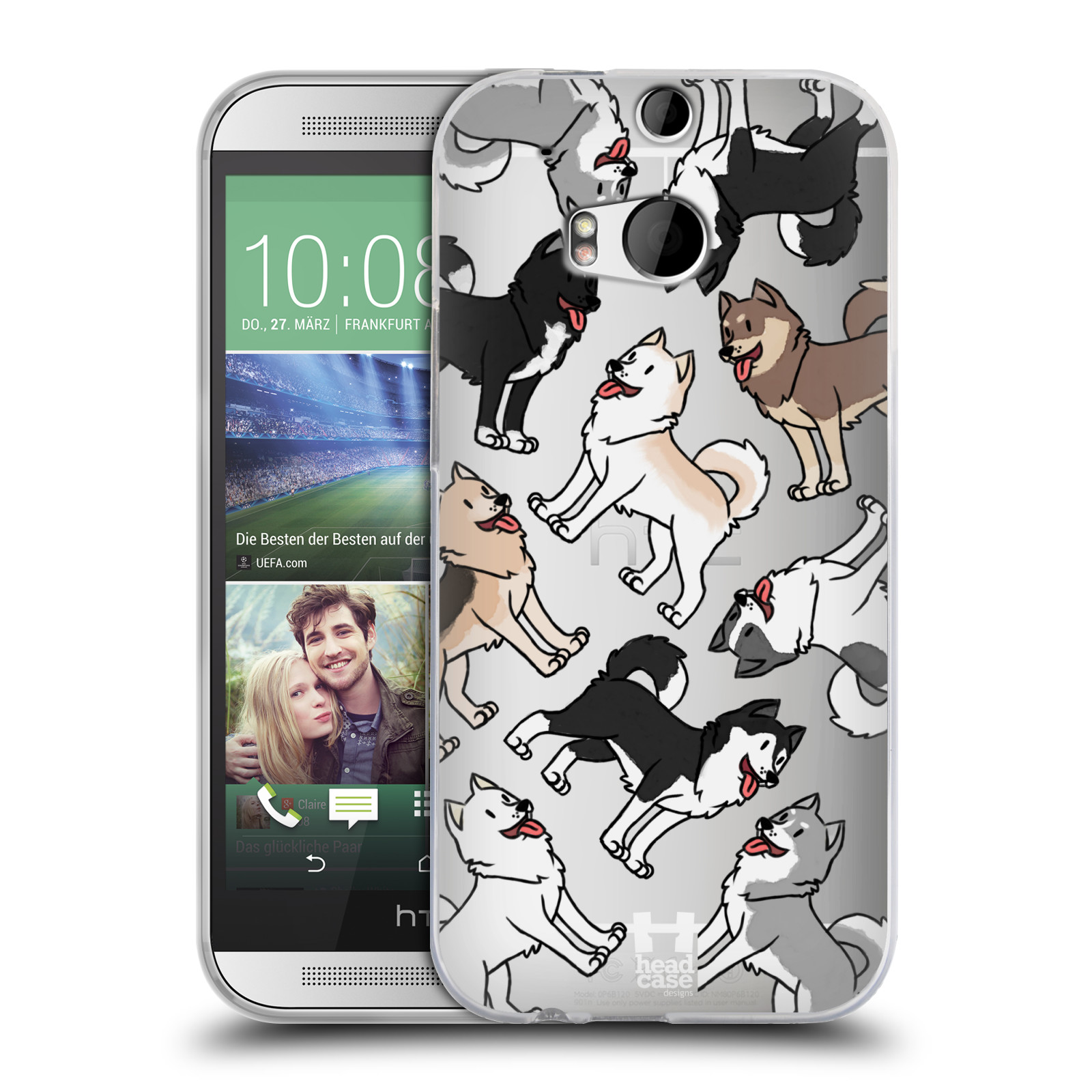 HEAD CASE silikonový obal na mobil HTC one M8 / M8s pejsek Sibiřský husky