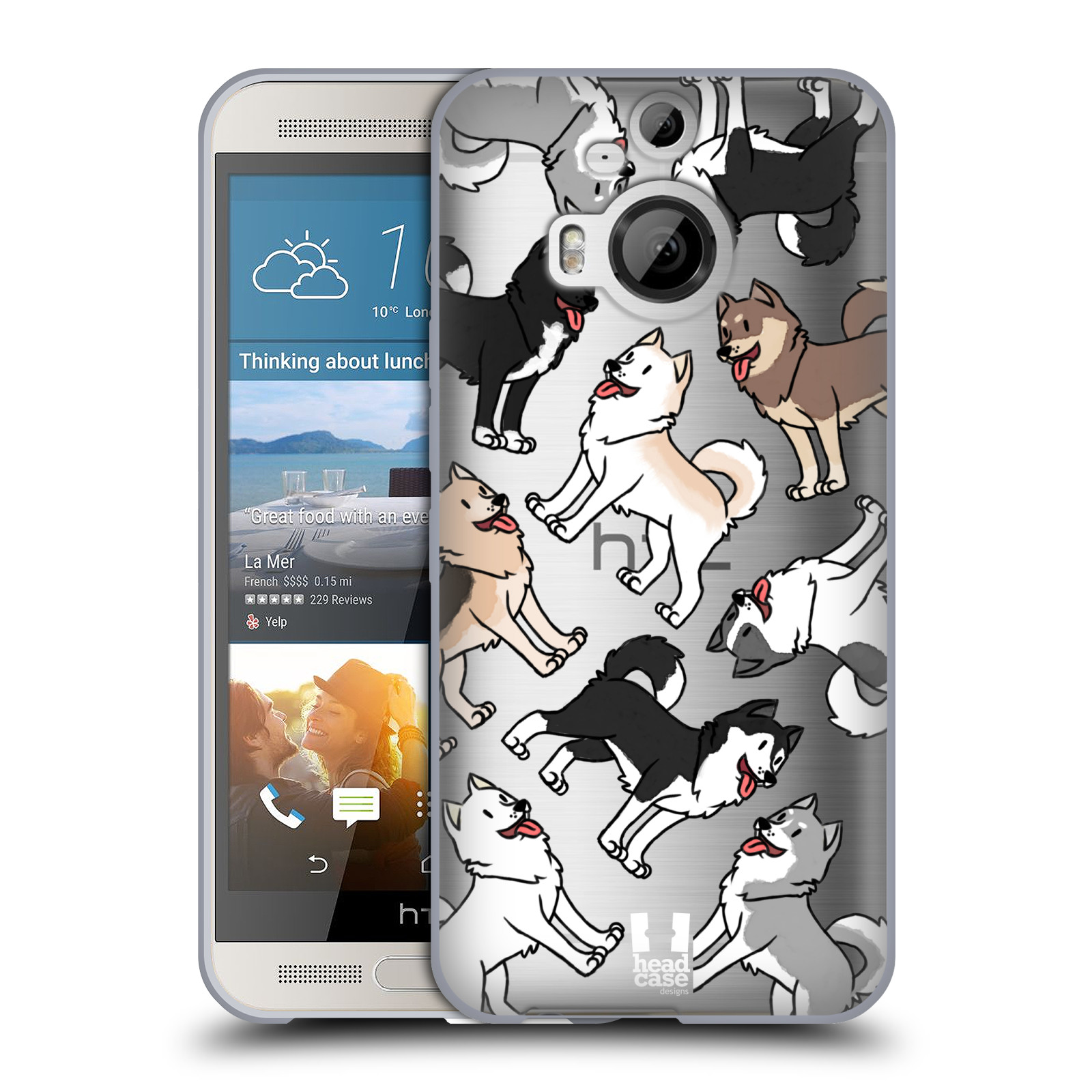HEAD CASE silikonový obal na mobil HTC One M9 PLUS pejsek Sibiřský husky