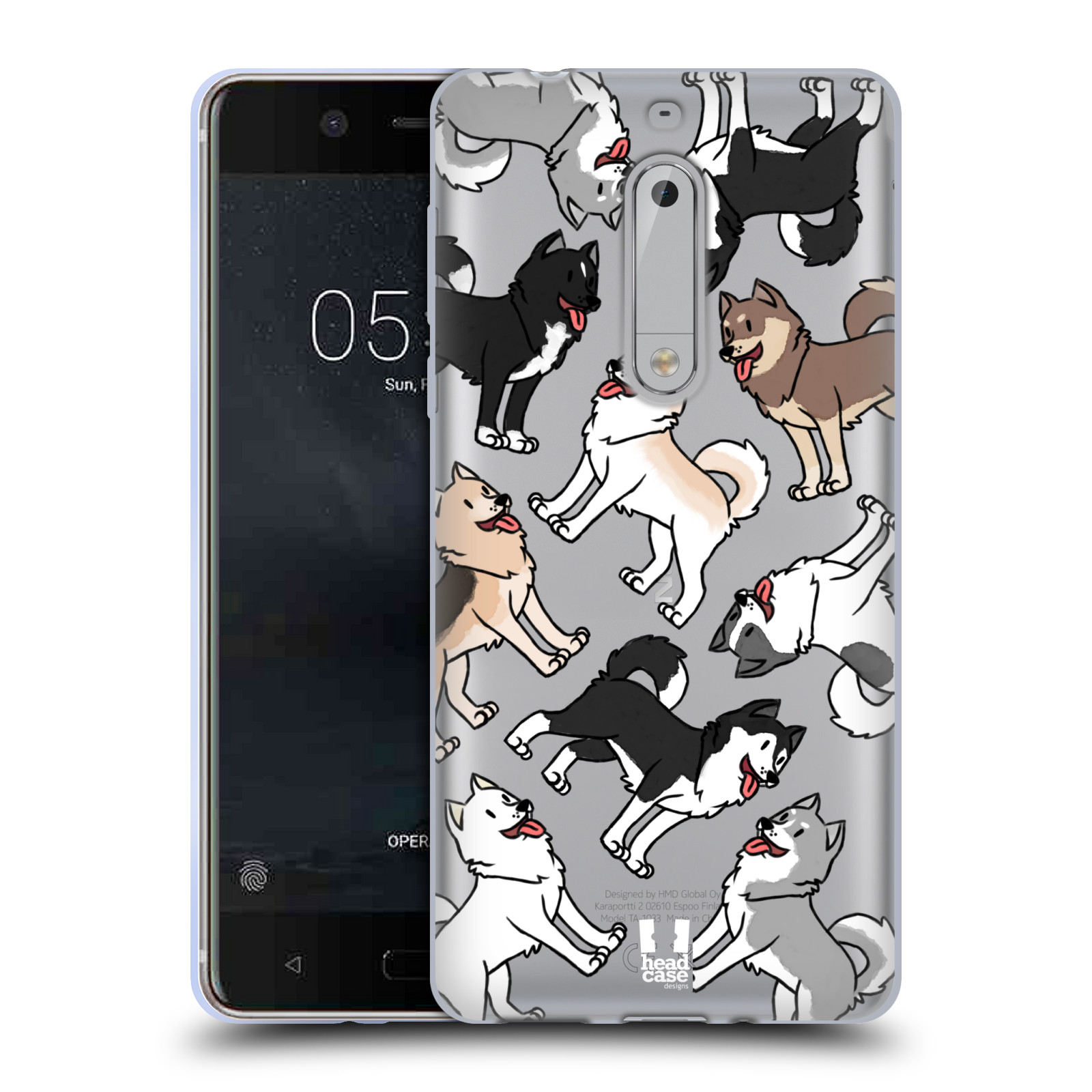 HEAD CASE silikonový obal na mobil Nokia 5 pejsek Sibiřský husky