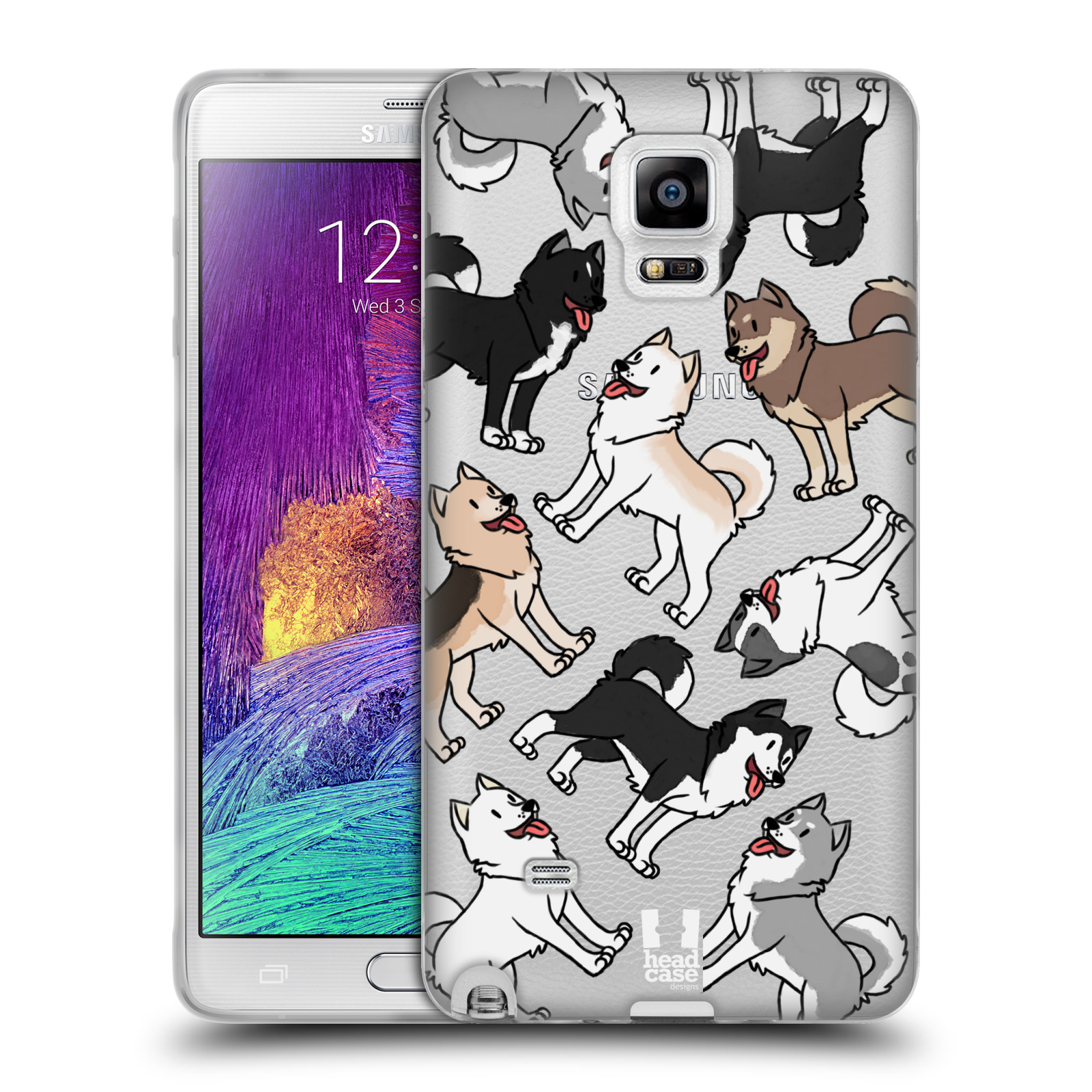 HEAD CASE silikonový obal na mobil Samsung Galaxy Note 4 pejsek Sibiřský husky