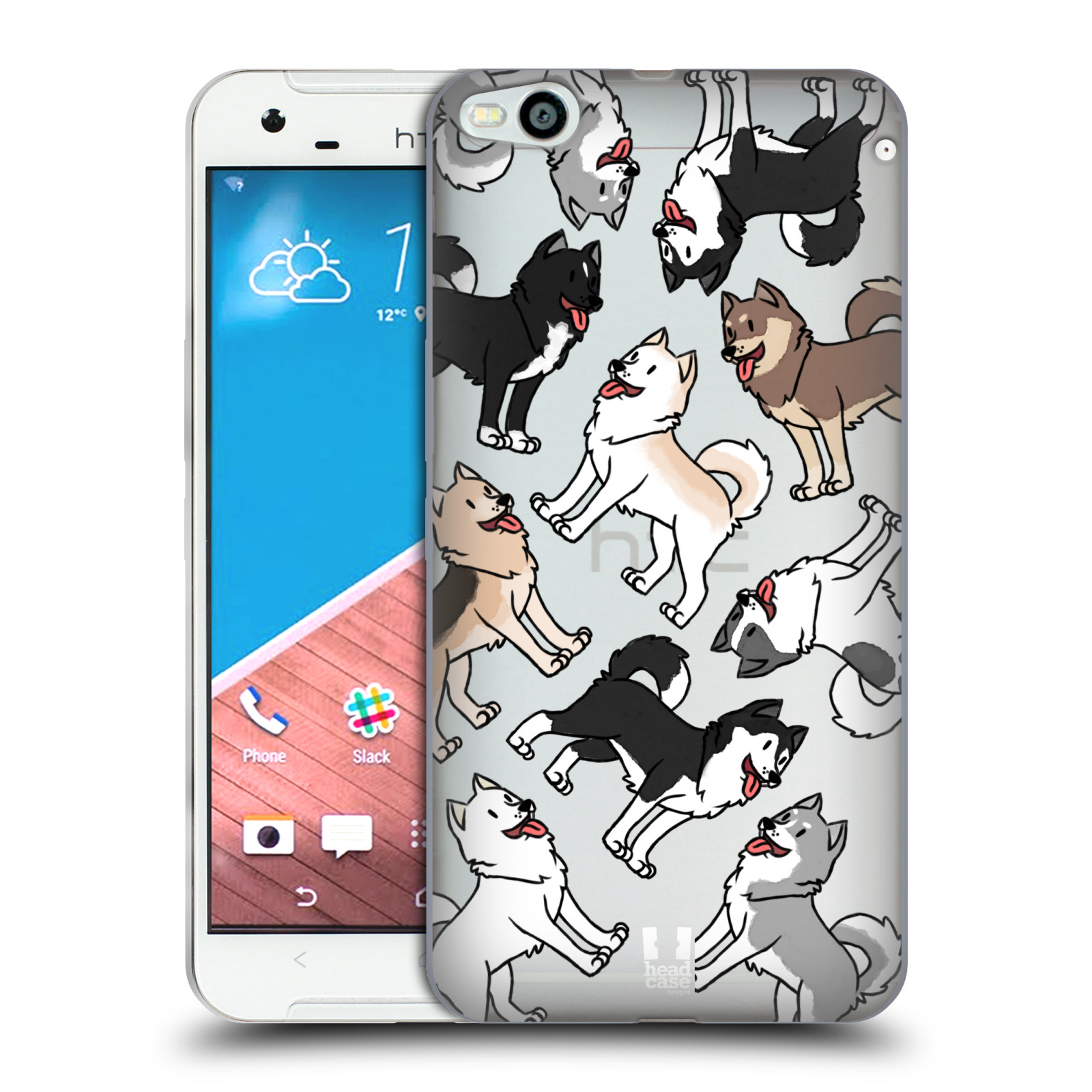 HEAD CASE silikonový obal na mobil HTC One X9 pejsek Sibiřský husky