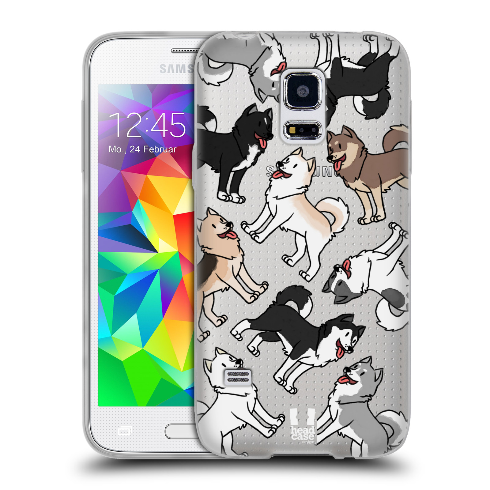 HEAD CASE silikonový obal na mobil Samsung Galaxy S5 MINI pejsek Sibiřský husky