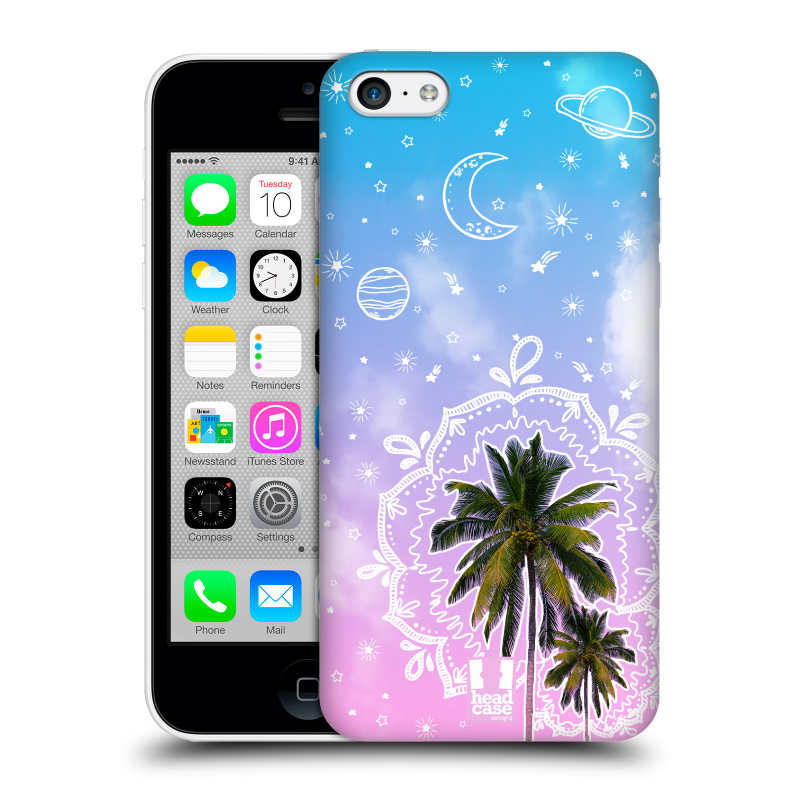 Pouzdro na mobil Apple Iphone 5C - HEAD CASE - Mandala a palmy