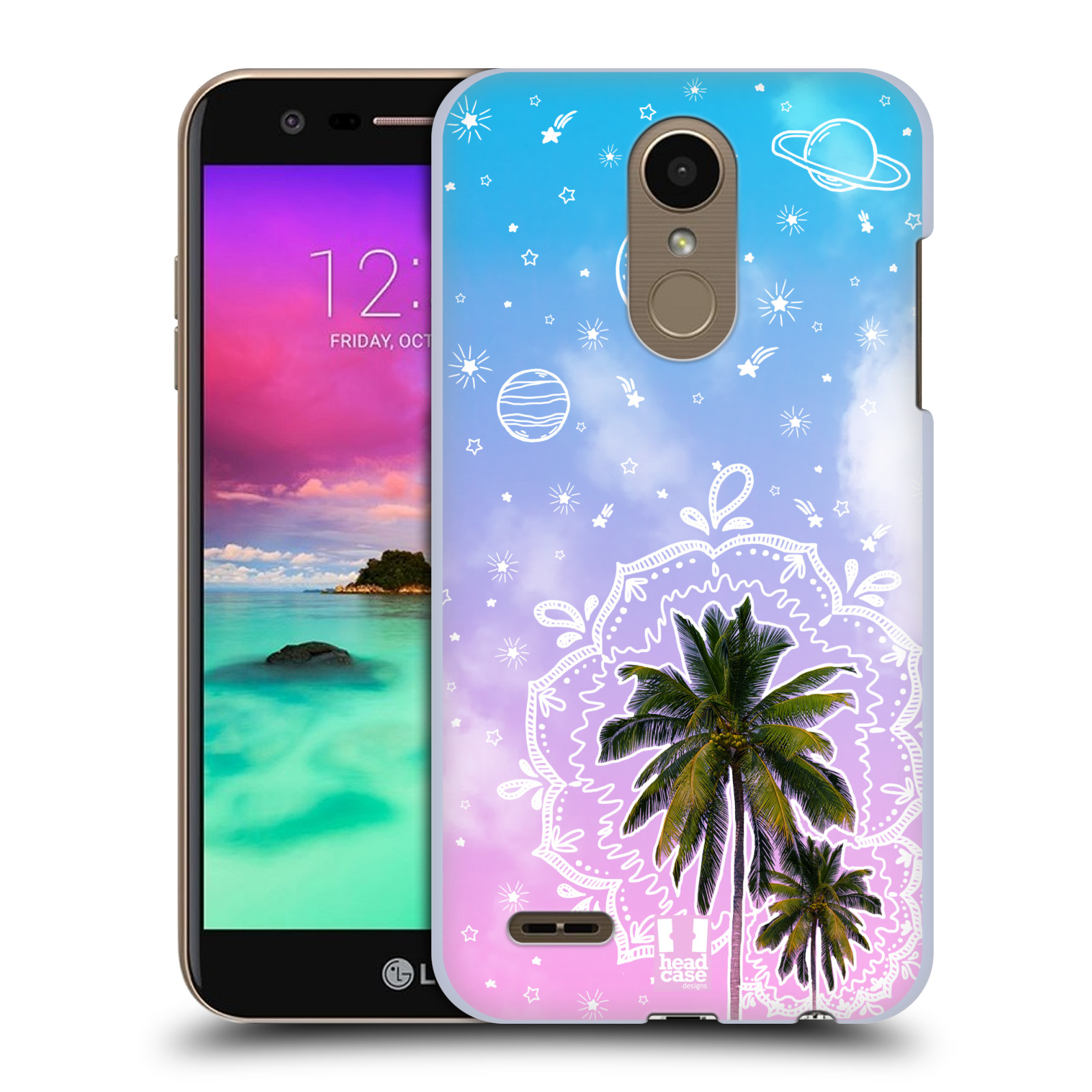 Pouzdro na mobil LG K10 2018 - HEAD CASE - Mandala a palmy