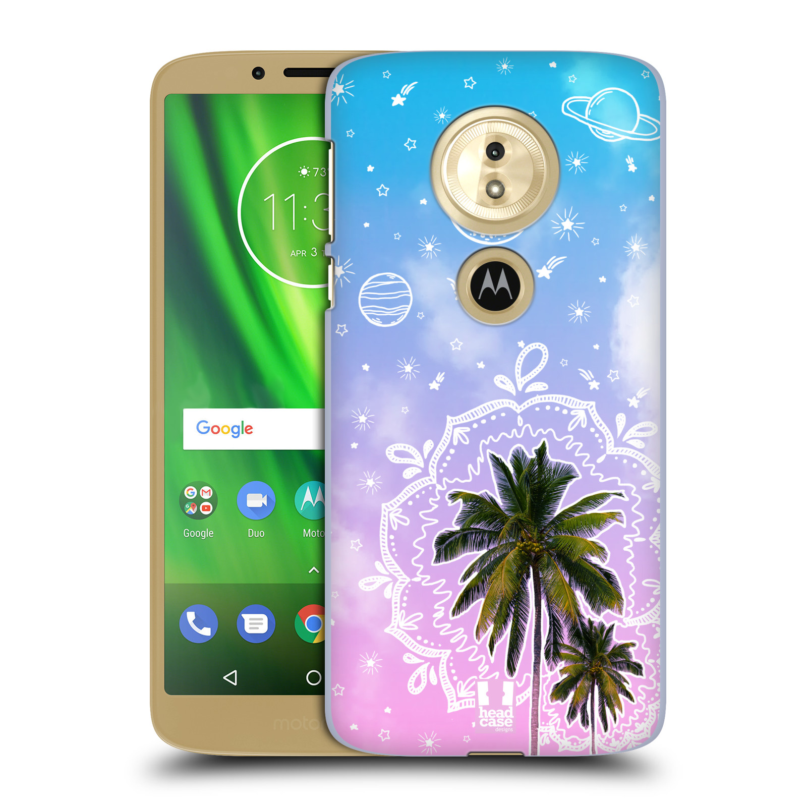 Pouzdro na mobil Motorola Moto E5 - HEAD CASE - Mandala a palmy