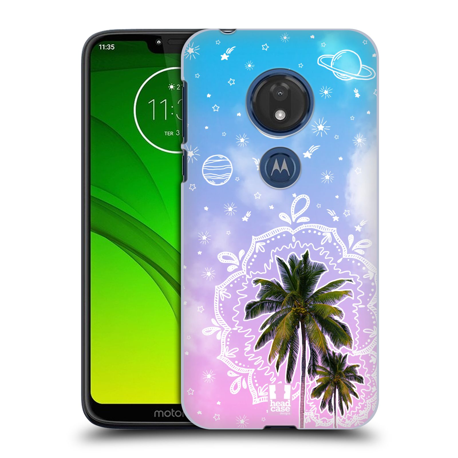 Pouzdro na mobil Motorola Moto G7 Play - HEAD CASE - Mandala a palmy