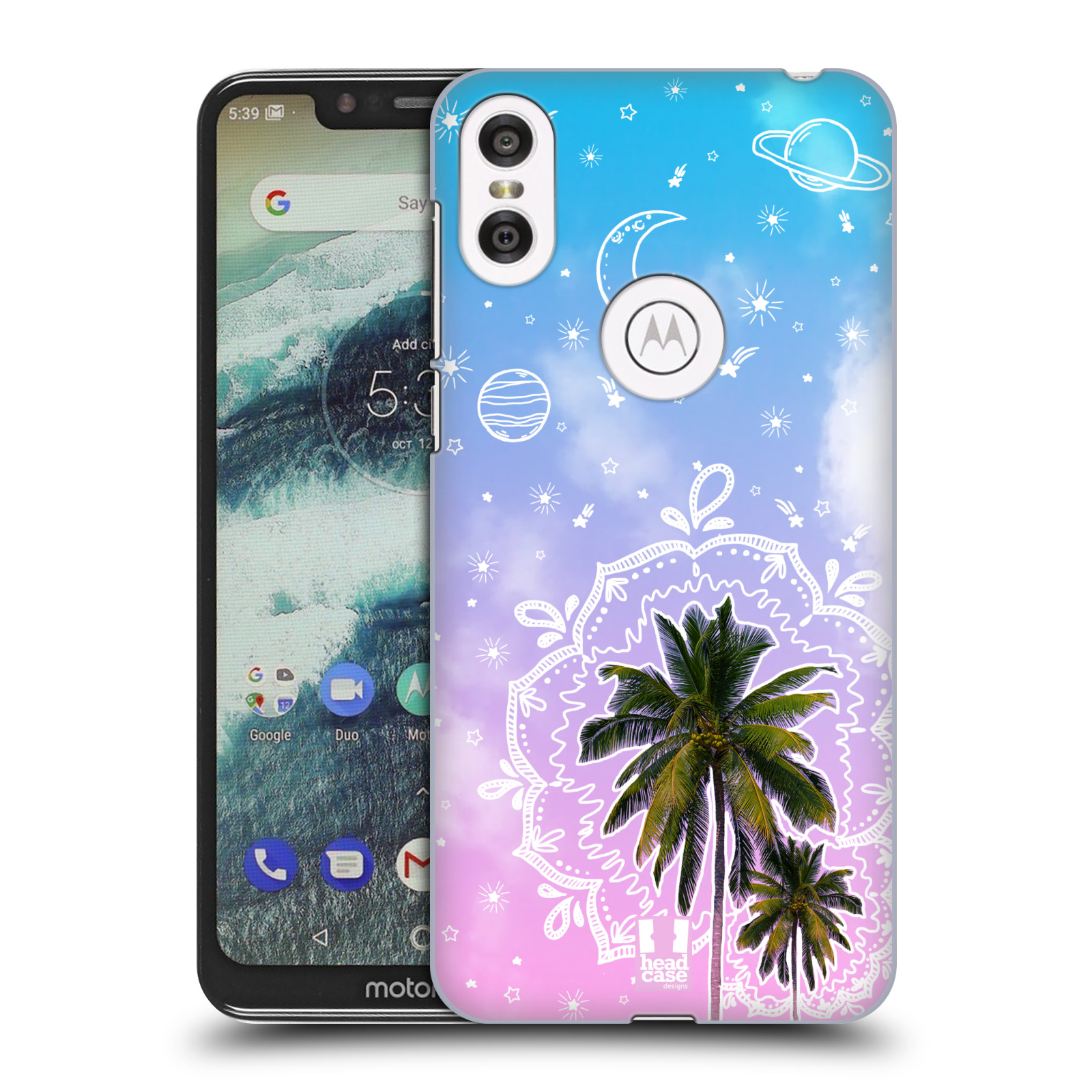 Pouzdro na mobil Motorola Moto ONE - HEAD CASE - Mandala a palmy