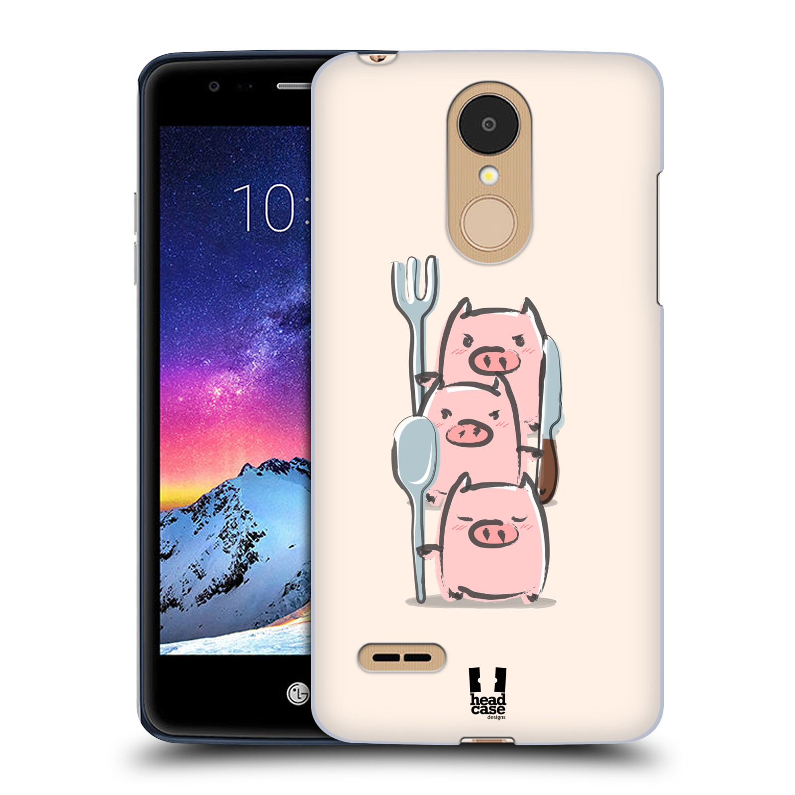 HEAD CASE plastový obal na mobil LG K9 / K8 2018 vzor roztomilé růžové prasátko hladovci