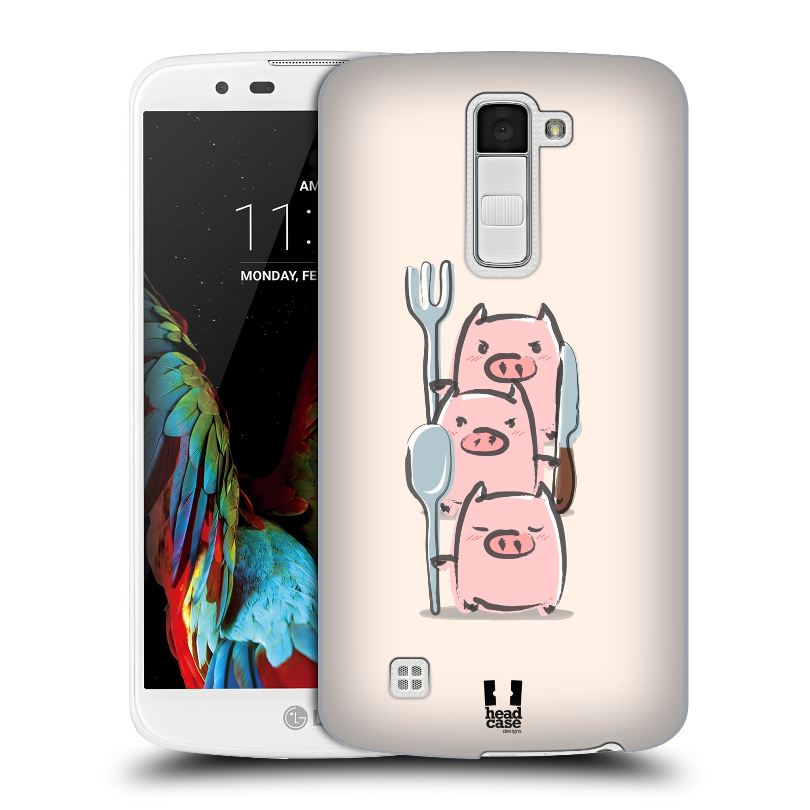 HEAD CASE plastový obal na mobil LG K10 vzor roztomilé růžové prasátko hladovci