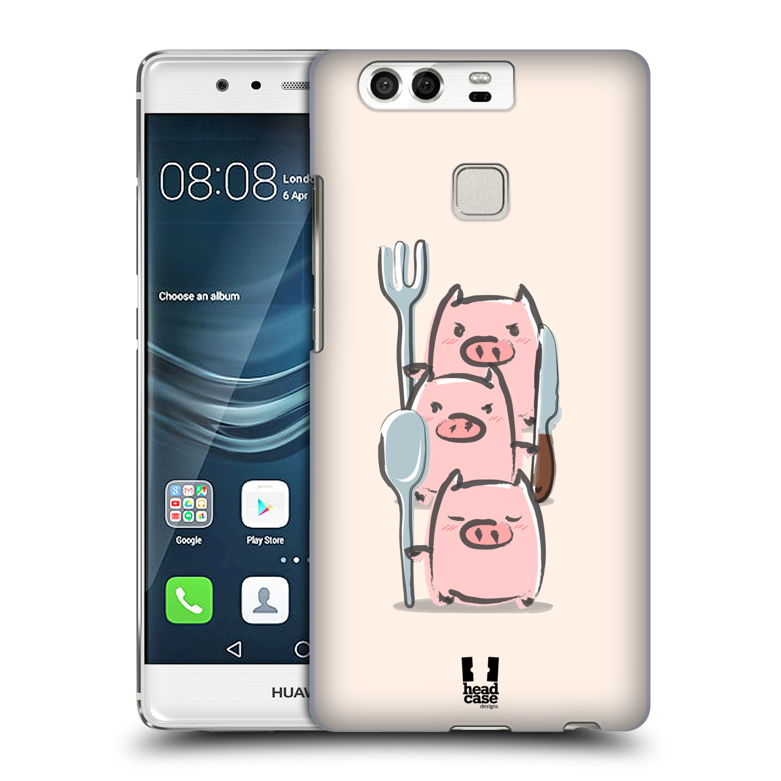 HEAD CASE plastový obal na mobil Huawei P9 / P9 DUAL SIM vzor roztomilé růžové prasátko hladovci