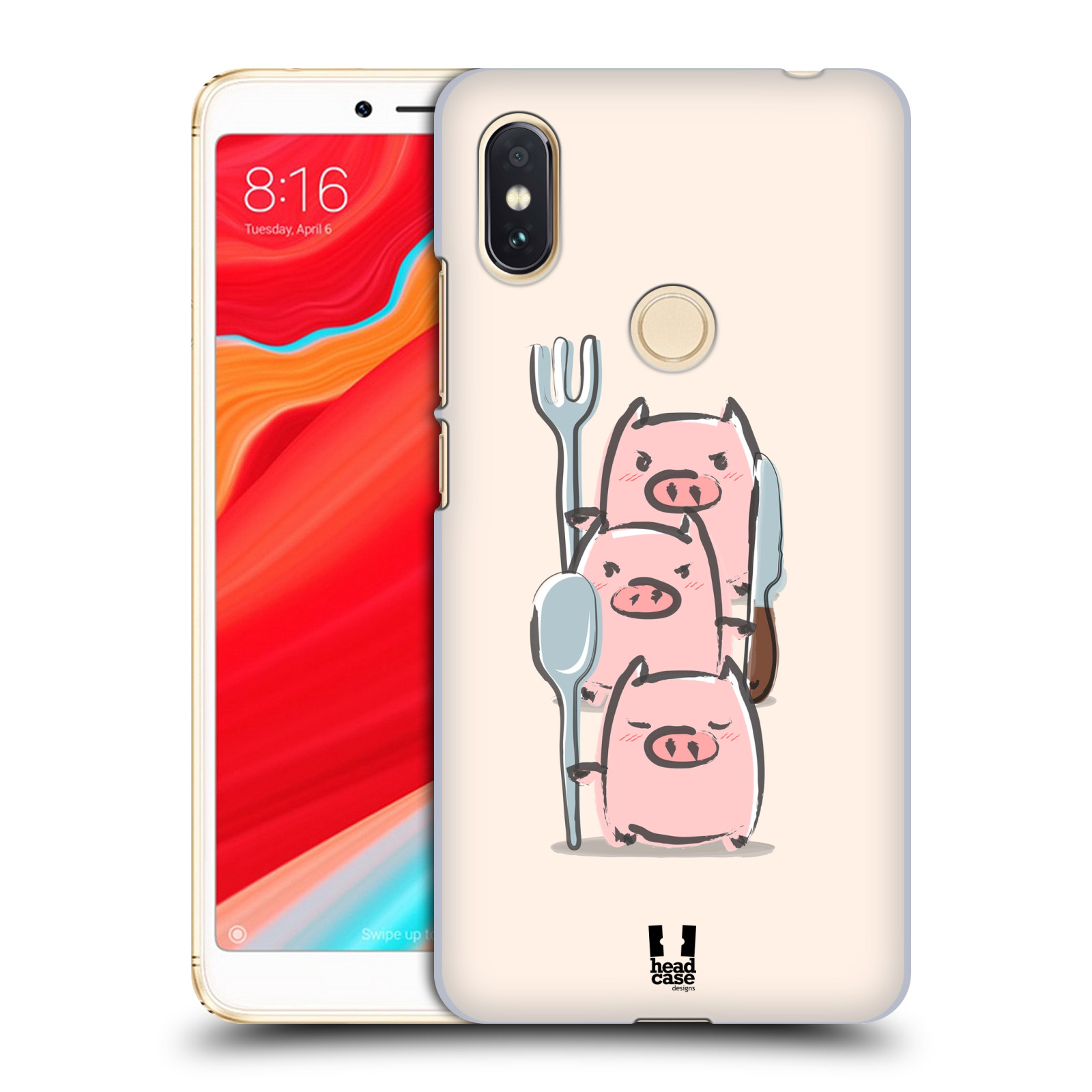 HEAD CASE plastový obal na mobil Xiaomi Redmi S2 vzor roztomilé růžové prasátko hladovci