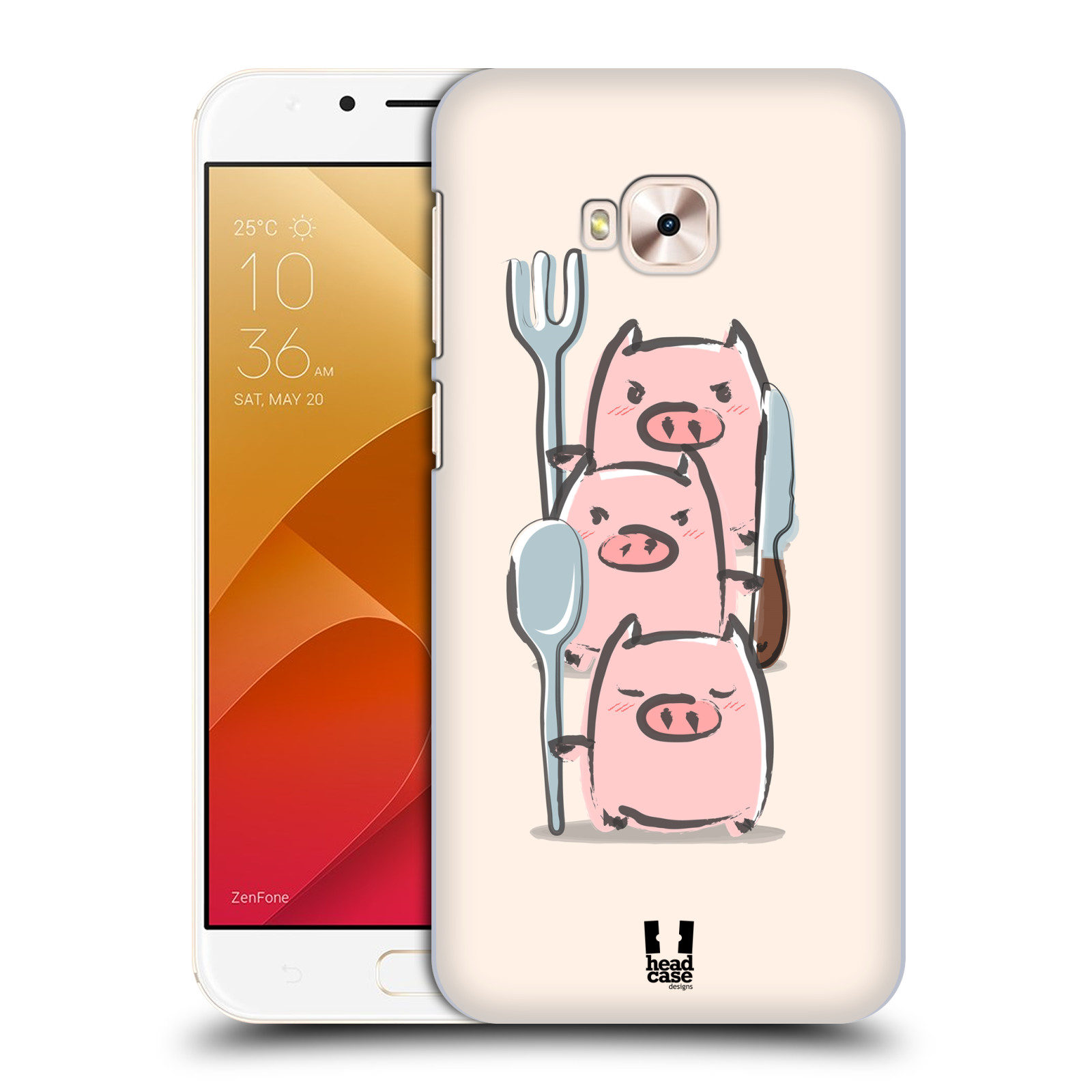 HEAD CASE plastový obal na mobil Asus Zenfone 4 Selfie Pro ZD552KL vzor roztomilé růžové prasátko hladovci
