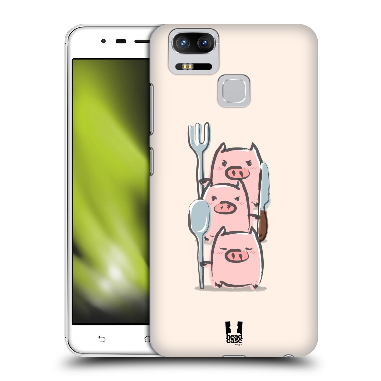 HEAD CASE plastový obal na mobil Asus Zenfone 3 Zoom ZE553KL vzor roztomilé růžové prasátko hladovci