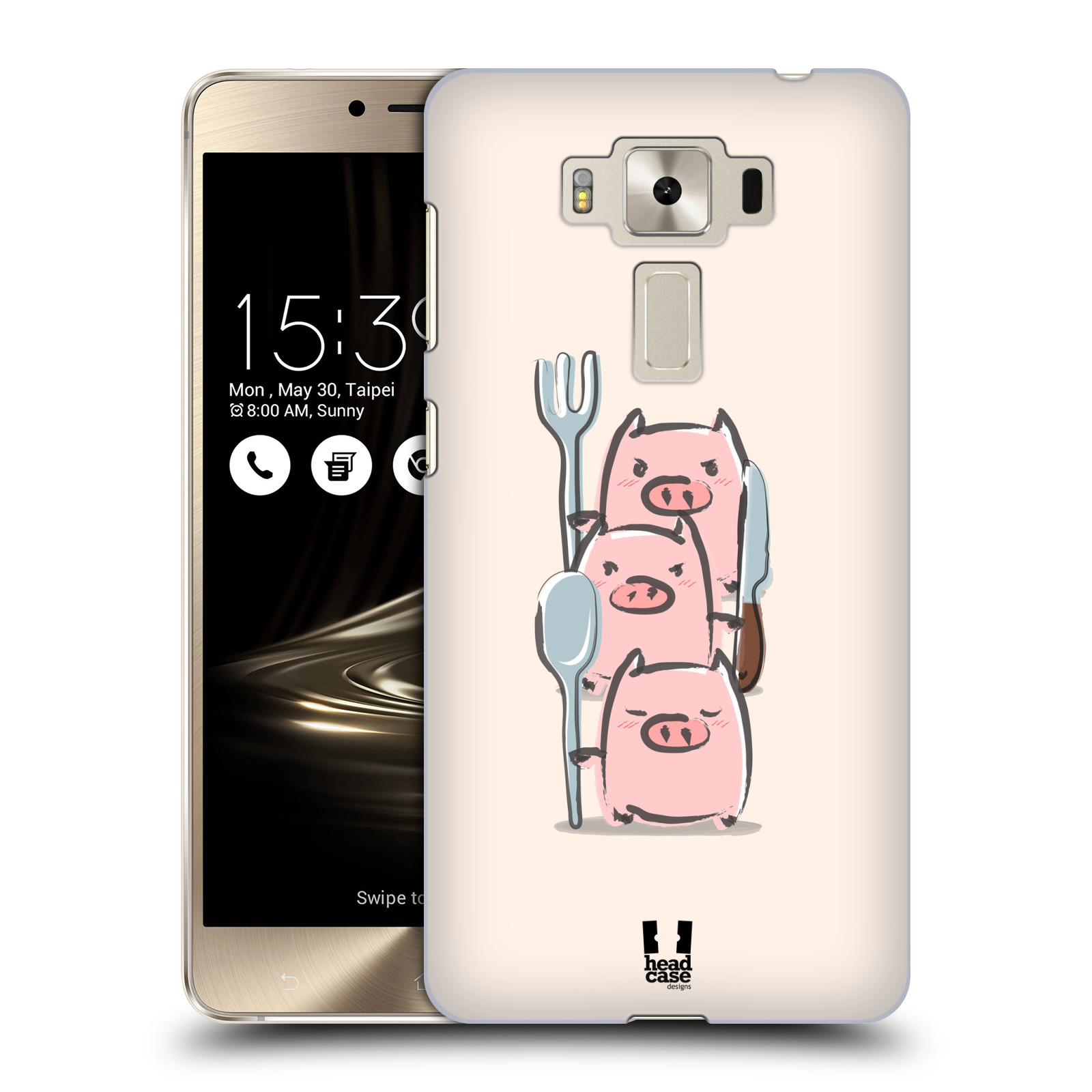 HEAD CASE plastový obal na mobil Asus Zenfone 3 DELUXE ZS550KL vzor roztomilé růžové prasátko hladovci