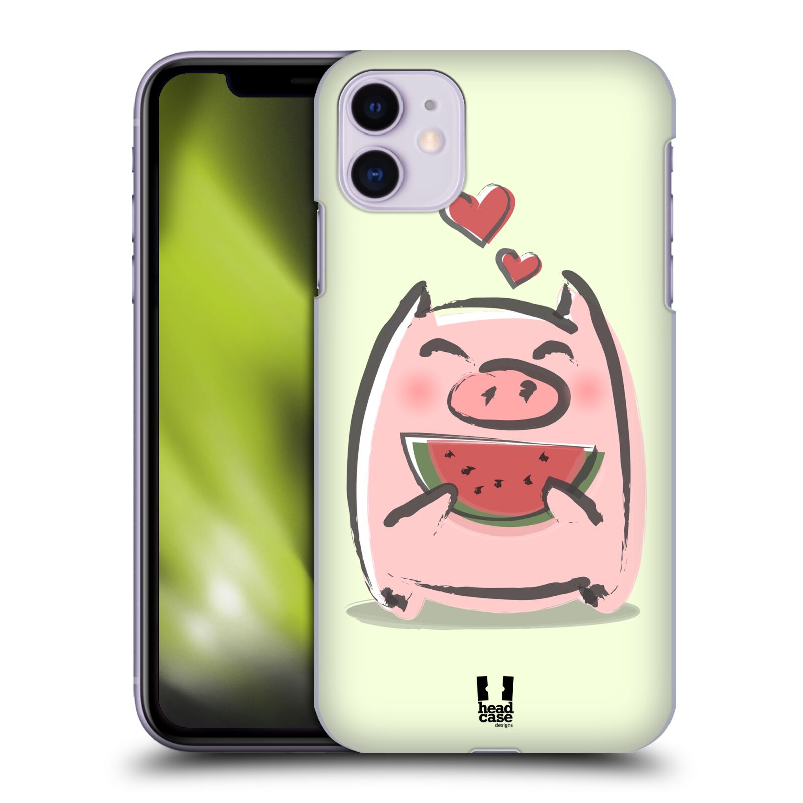 Pouzdro na mobil Apple Iphone 11 - HEAD CASE - vzor roztomilé růžové prasátko vodní meloun