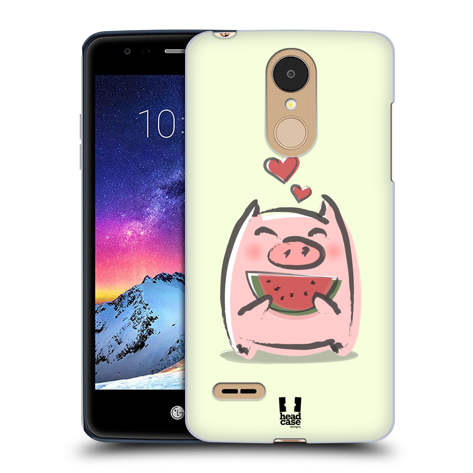 HEAD CASE plastový obal na mobil LG K9 / K8 2018 vzor roztomilé růžové prasátko vodní meloun