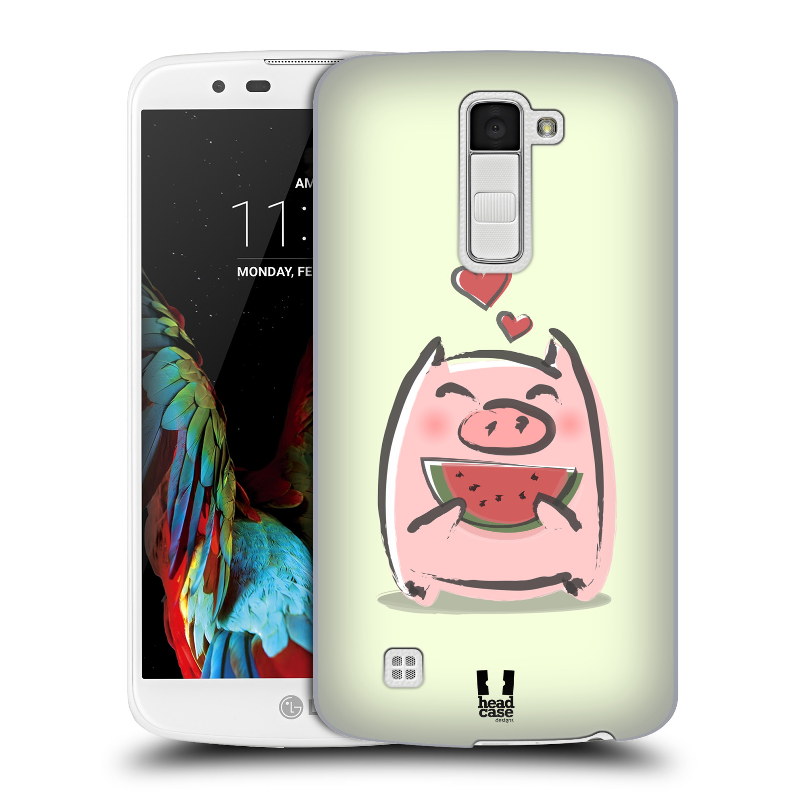 HEAD CASE plastový obal na mobil LG K10 vzor roztomilé růžové prasátko vodní meloun