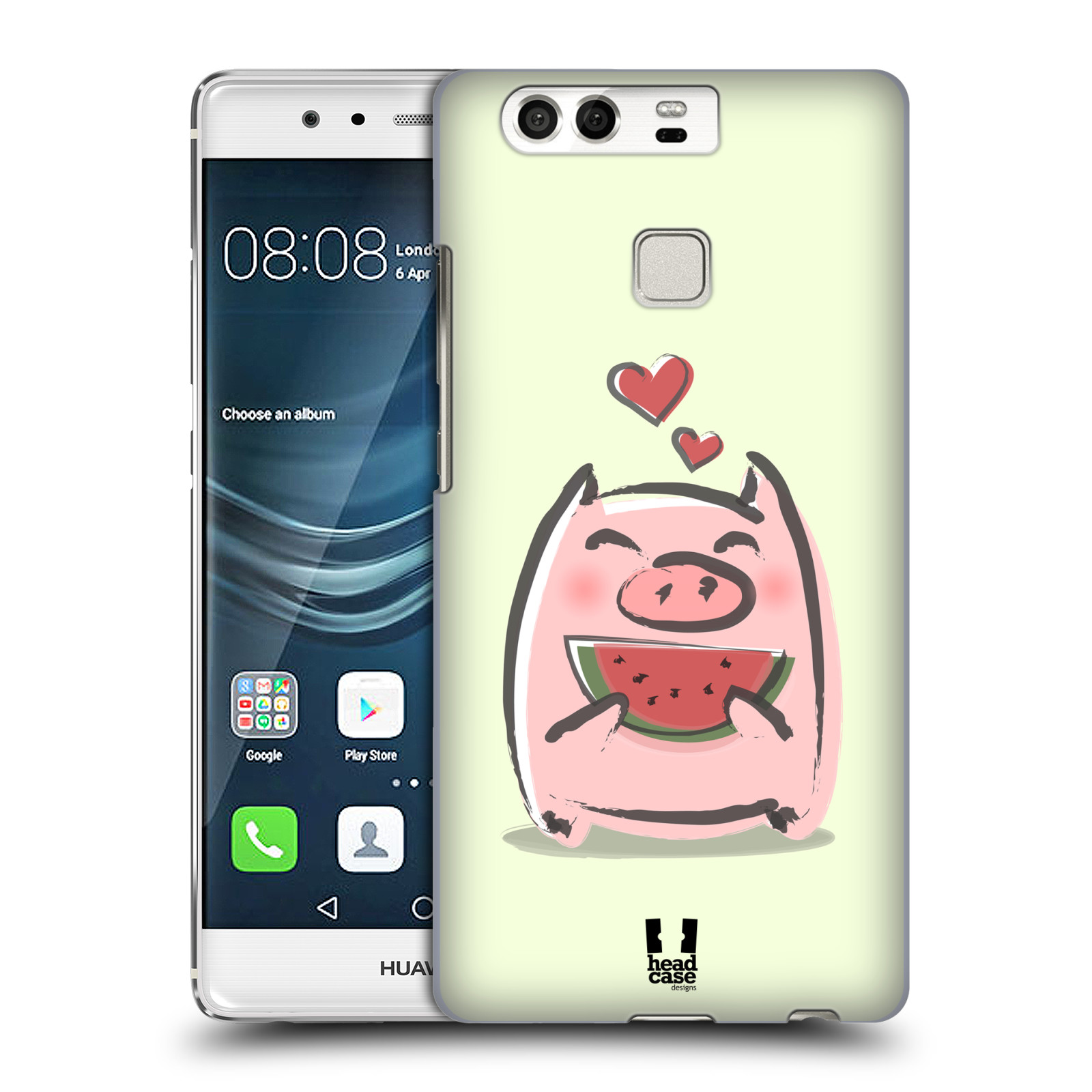 HEAD CASE plastový obal na mobil Huawei P9 / P9 DUAL SIM vzor roztomilé růžové prasátko vodní meloun