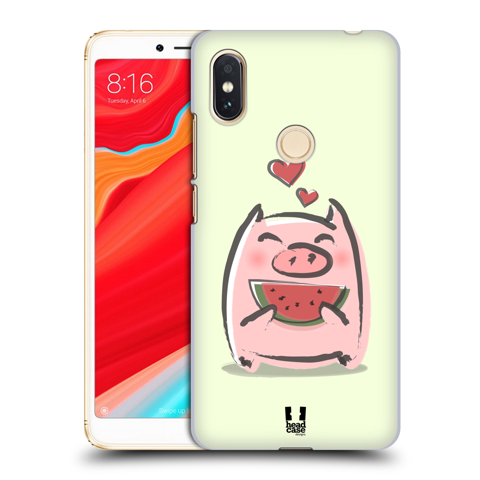 HEAD CASE plastový obal na mobil Xiaomi Redmi S2 vzor roztomilé růžové prasátko vodní meloun