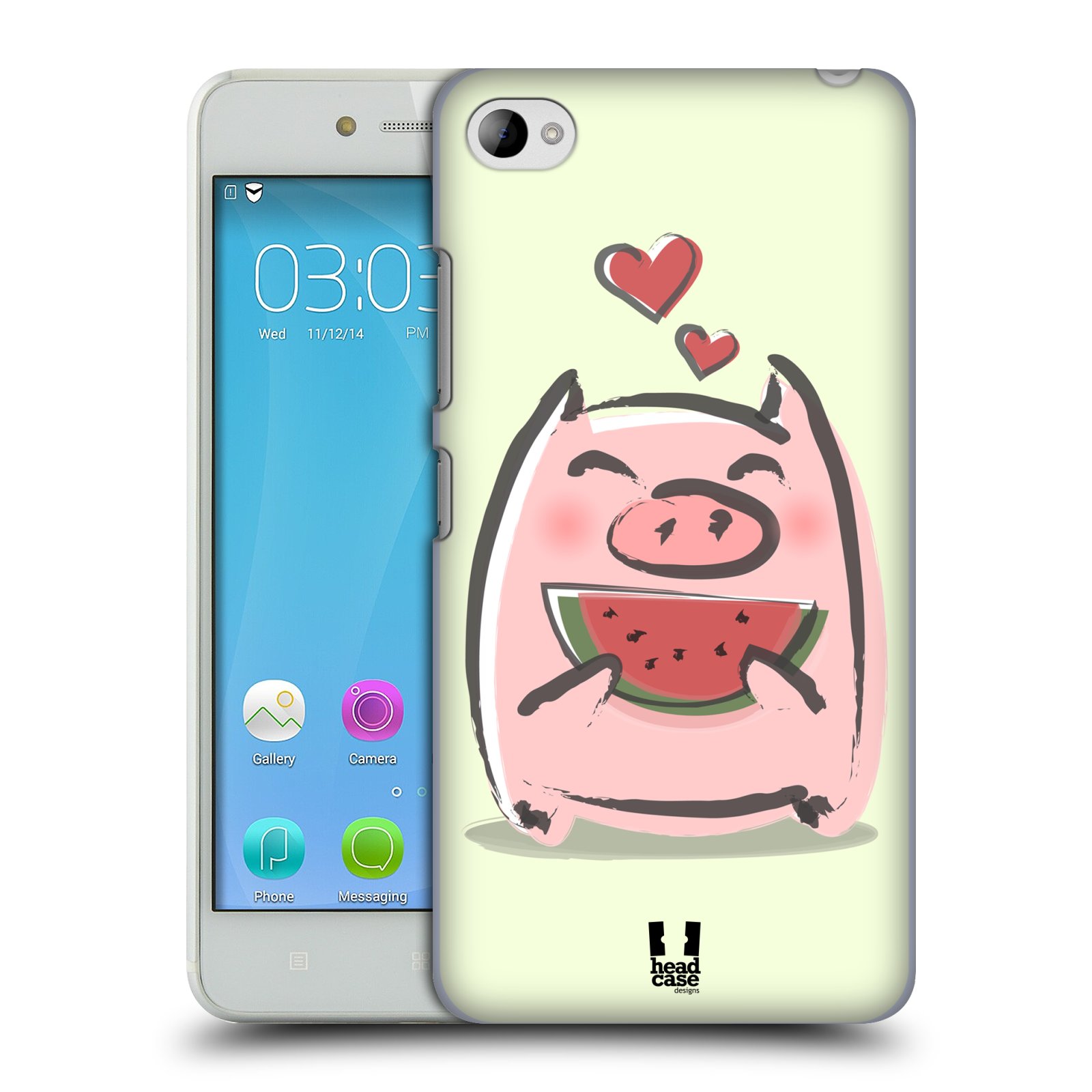 HEAD CASE pevný plastový obal na mobil LENOVO S90 vzor roztomilé růžové prasátko vodní meloun