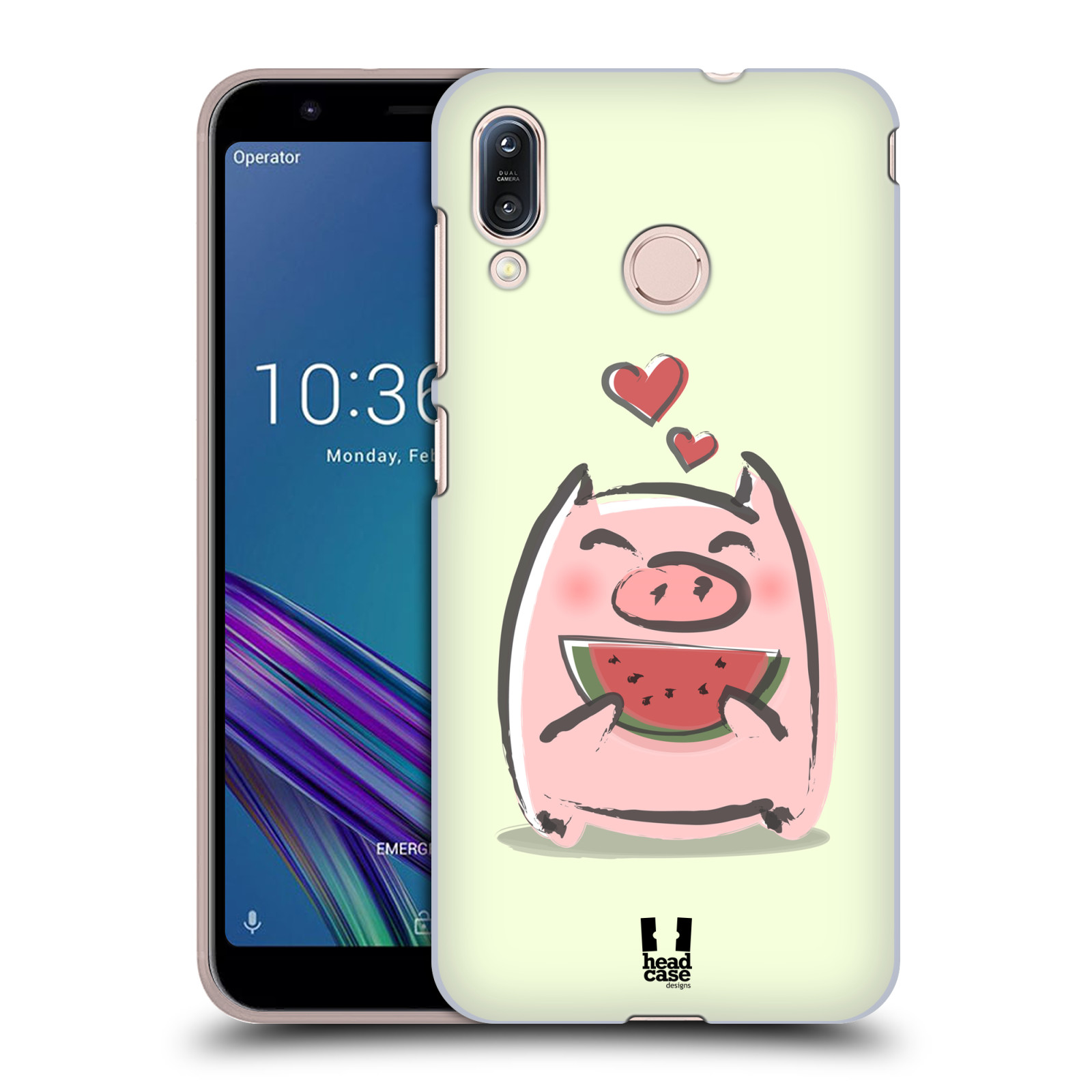 Pouzdro na mobil Asus Zenfone Max M1 (ZB555KL) - HEAD CASE - vzor roztomilé růžové prasátko vodní meloun
