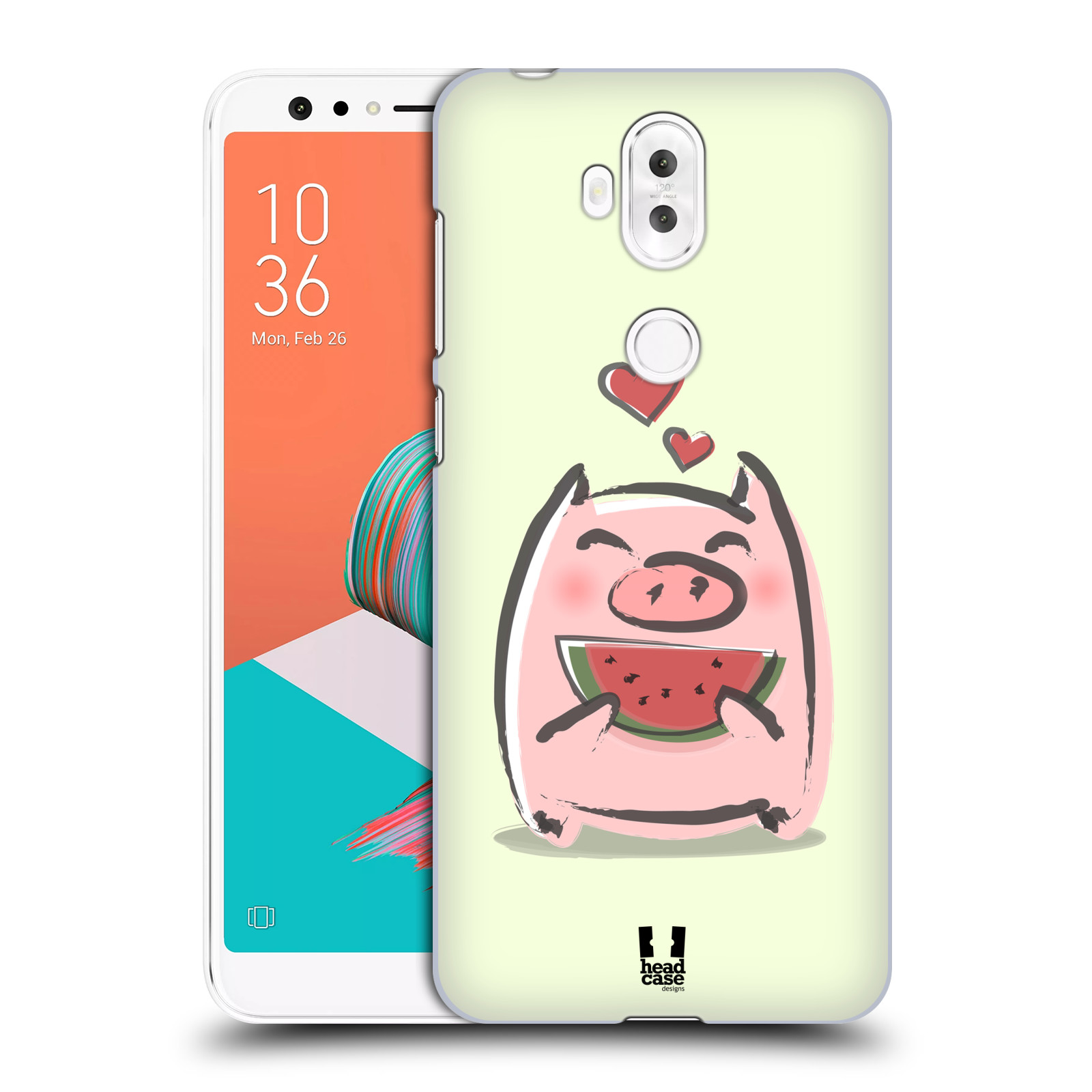 HEAD CASE plastový obal na mobil Asus Zenfone 5 LITE ZC600KL vzor roztomilé růžové prasátko vodní meloun