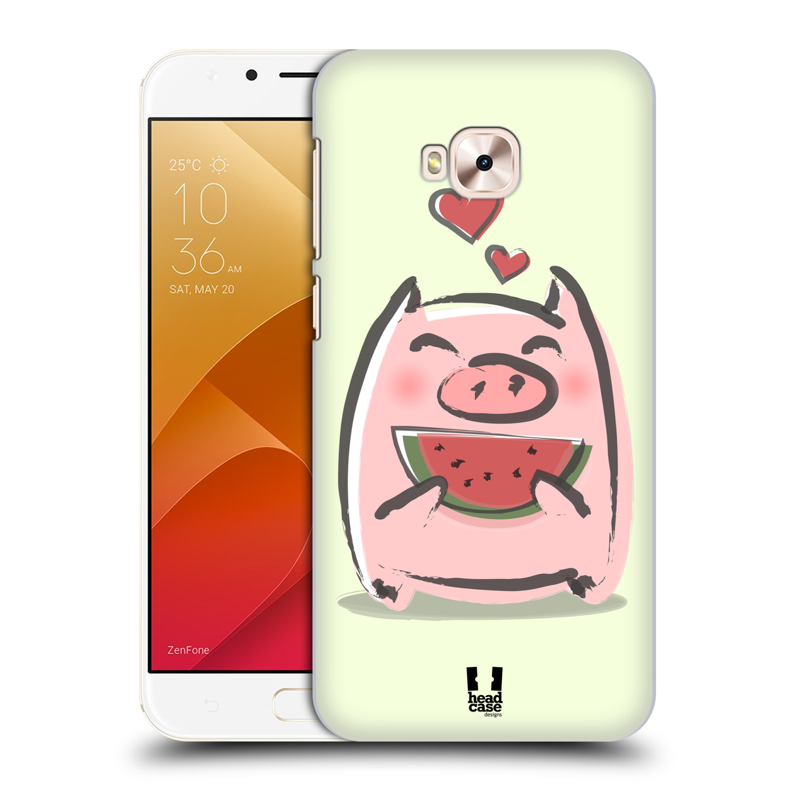 HEAD CASE plastový obal na mobil Asus Zenfone 4 Selfie Pro ZD552KL vzor roztomilé růžové prasátko vodní meloun