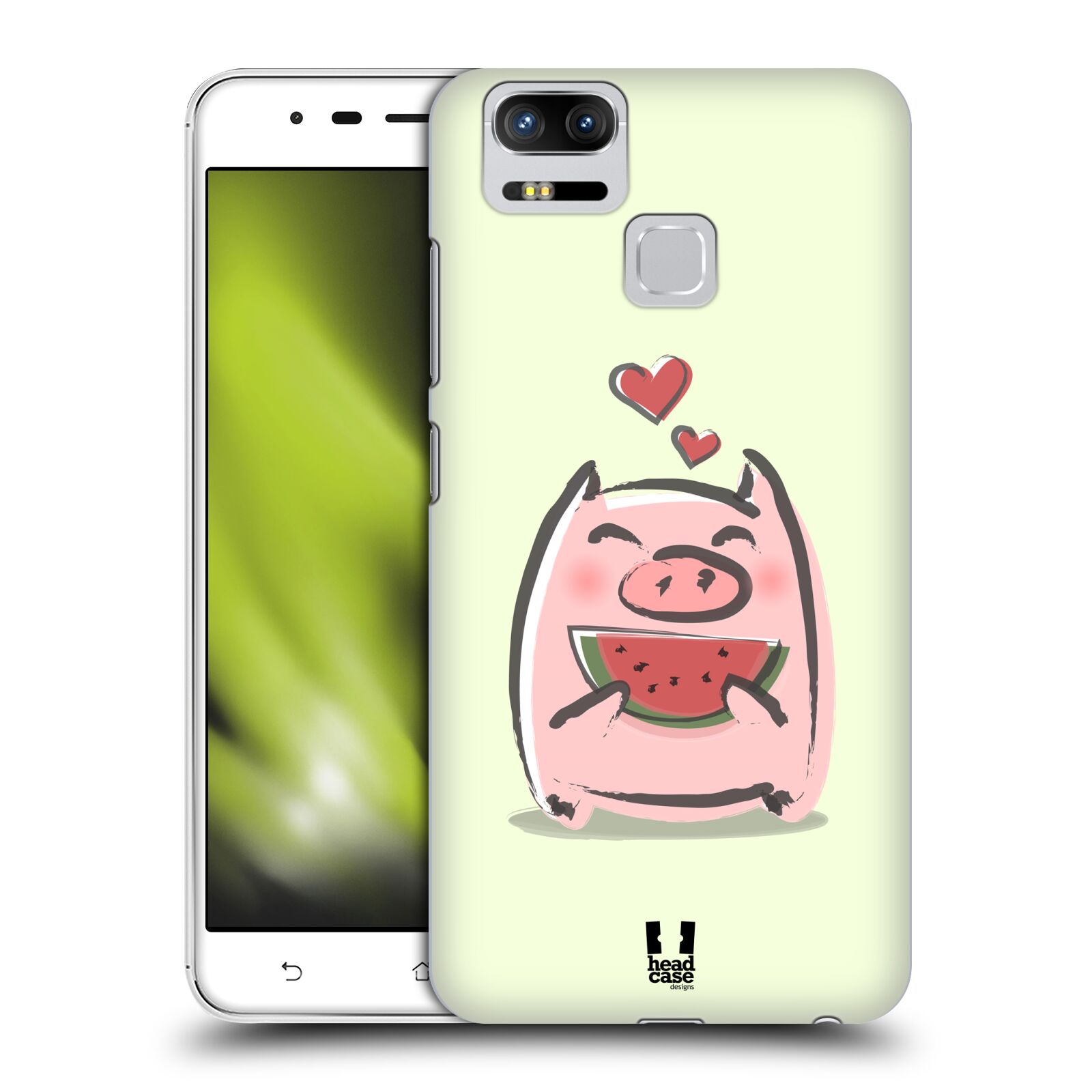 HEAD CASE plastový obal na mobil Asus Zenfone 3 Zoom ZE553KL vzor roztomilé růžové prasátko vodní meloun