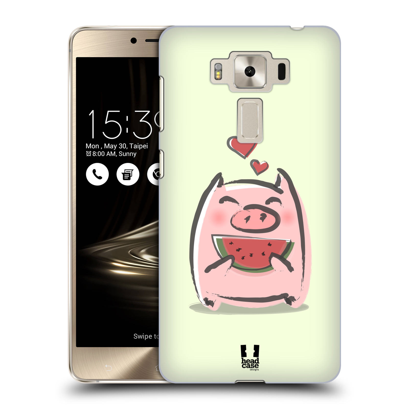 HEAD CASE plastový obal na mobil Asus Zenfone 3 DELUXE ZS550KL vzor roztomilé růžové prasátko vodní meloun