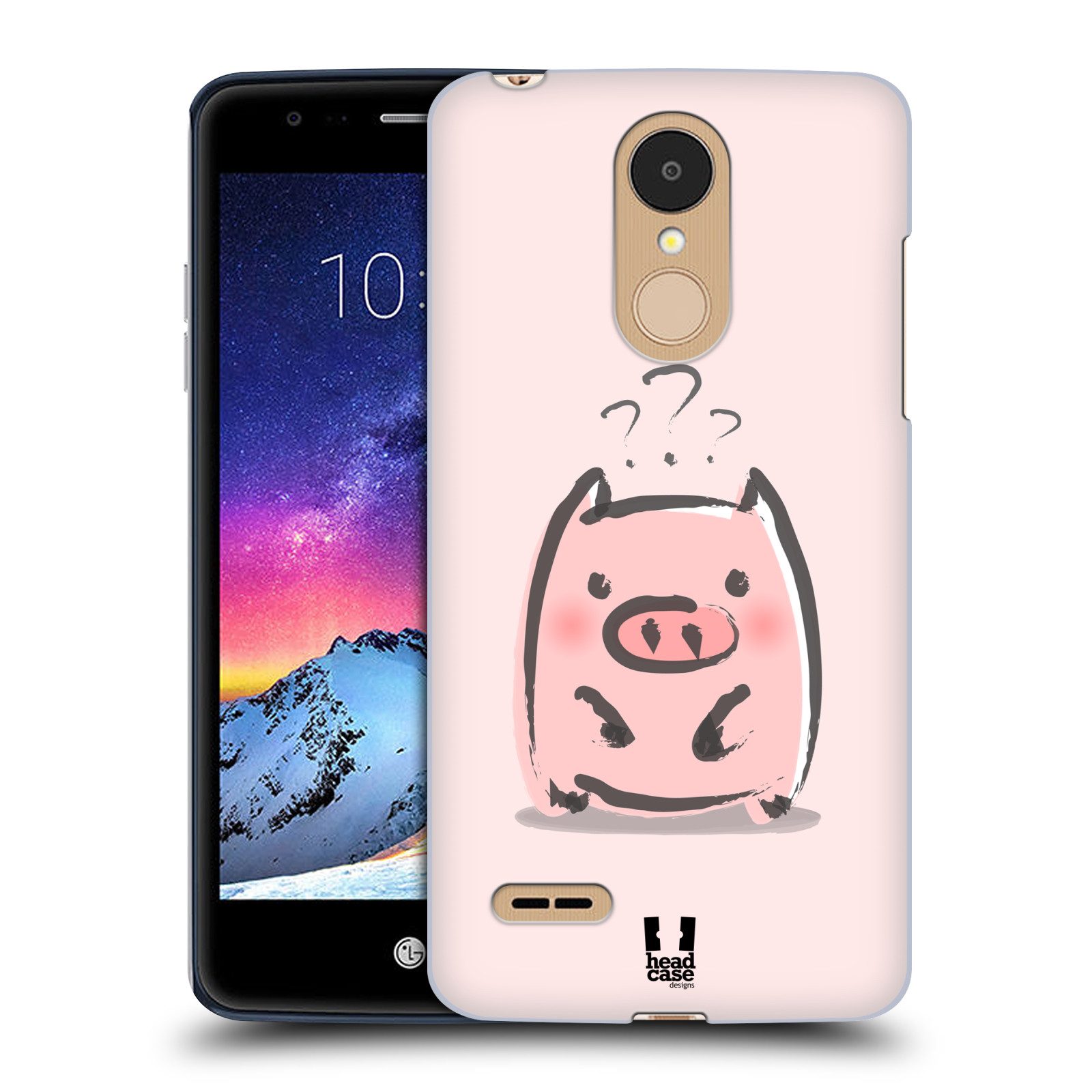 HEAD CASE plastový obal na mobil LG K9 / K8 2018 vzor roztomilé růžové prasátko otazník