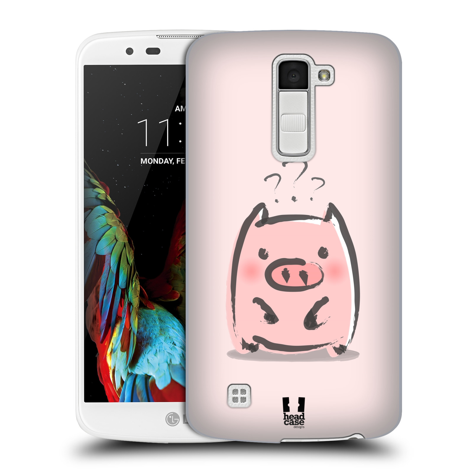 HEAD CASE plastový obal na mobil LG K10 vzor roztomilé růžové prasátko otazník