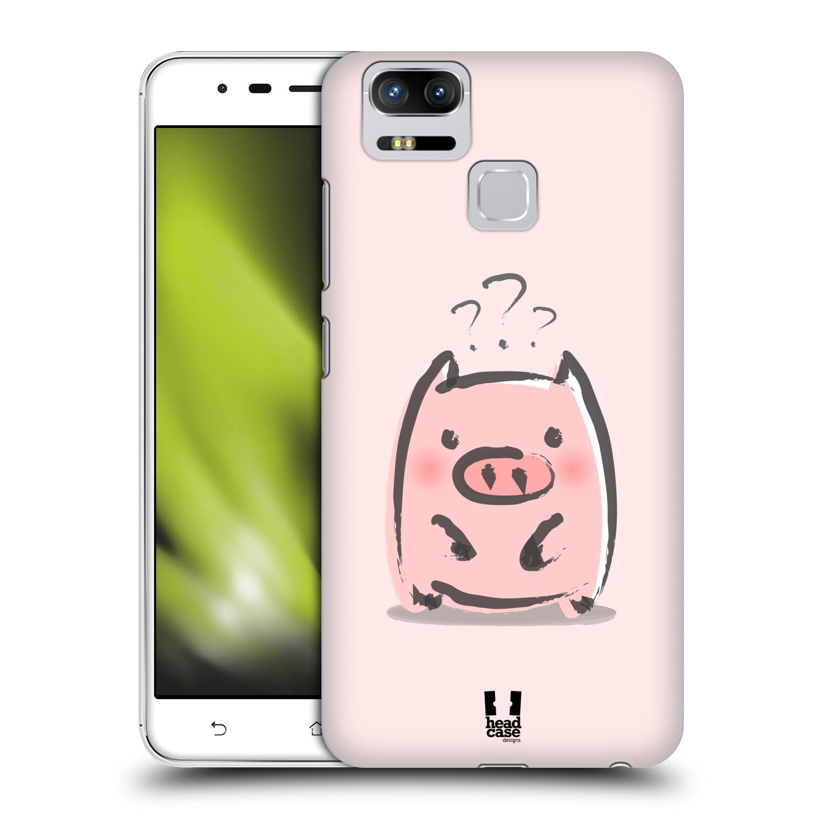 HEAD CASE plastový obal na mobil Asus Zenfone 3 Zoom ZE553KL vzor roztomilé růžové prasátko otazník