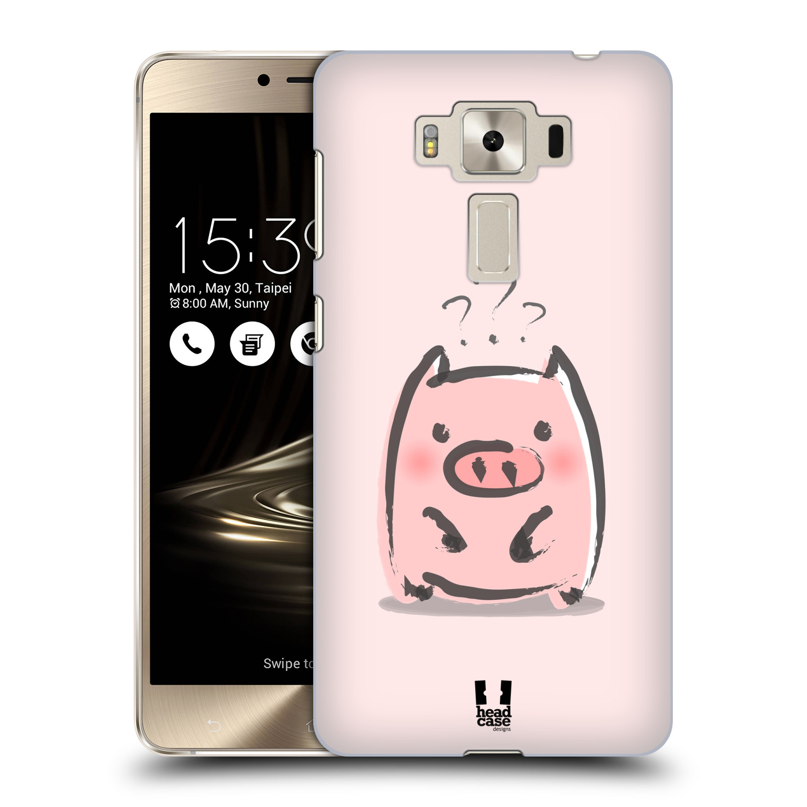 HEAD CASE plastový obal na mobil Asus Zenfone 3 DELUXE ZS550KL vzor roztomilé růžové prasátko otazník