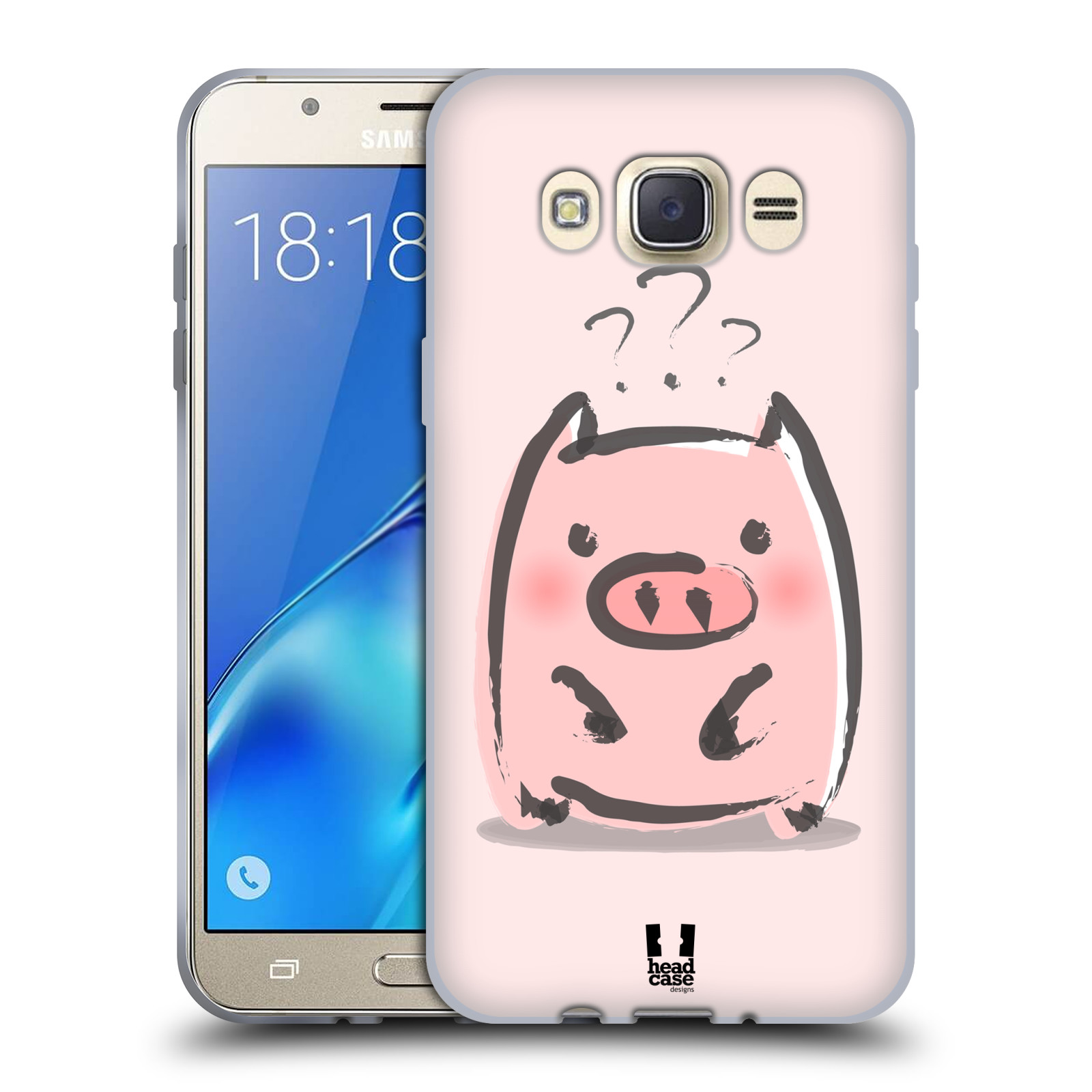 HEAD CASE silikonový obal, kryt na mobil Samsung Galaxy J7 2016 (J710, J710F) vzor roztomilé růžové prasátko otazník