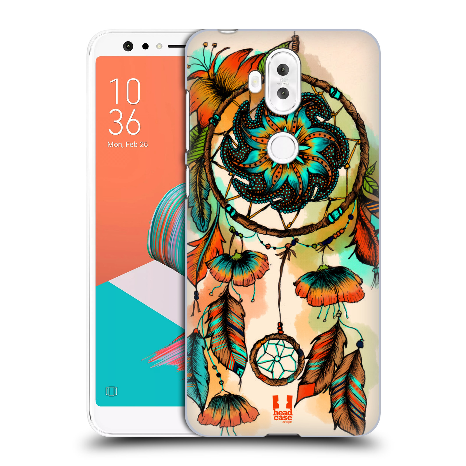 HEAD CASE plastový obal na mobil Asus Zenfone 5 LITE ZC600KL vzor Květy lapač snů merňka oranžová